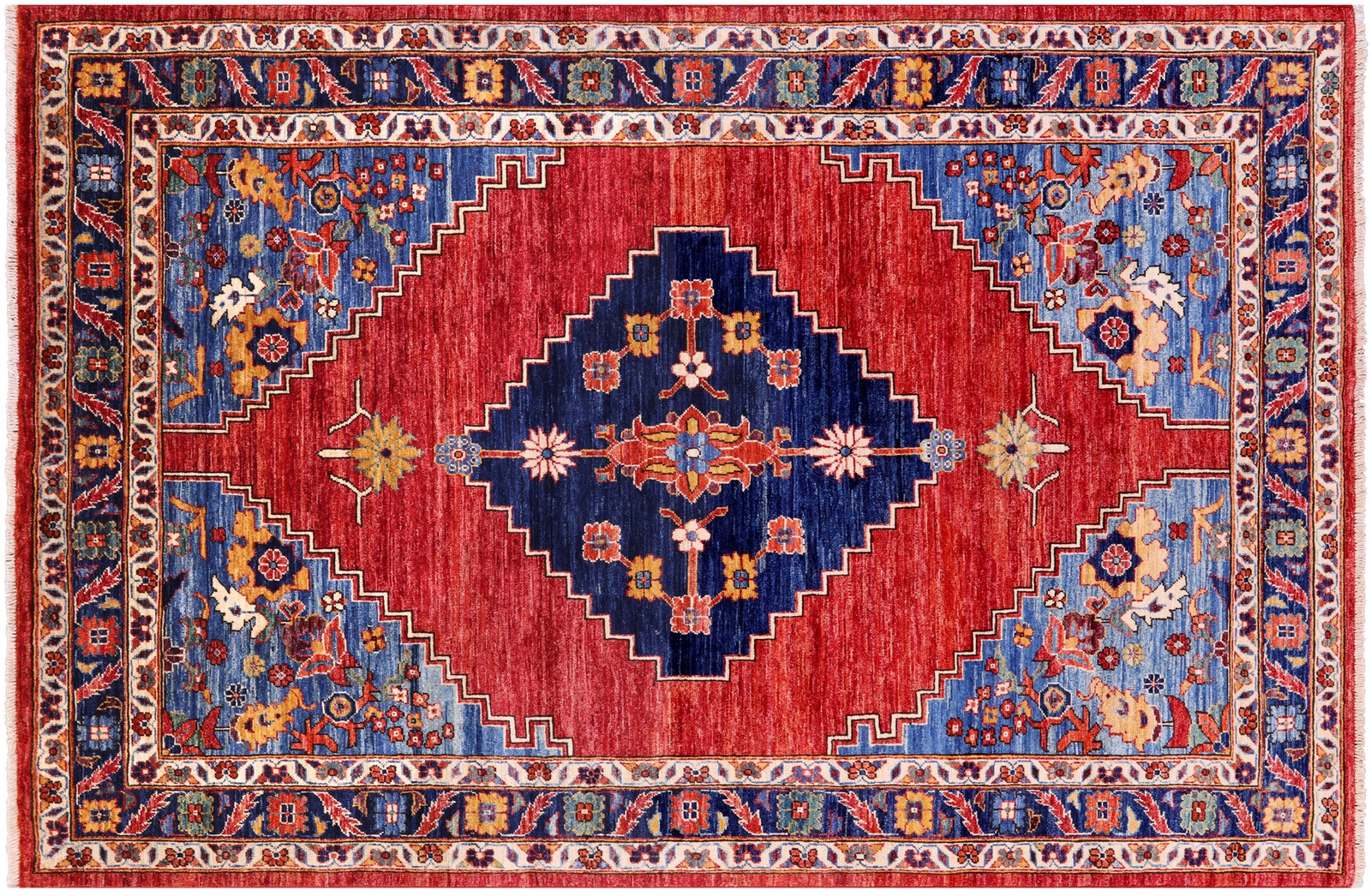 Hand Knotted Super Heriz Serapi Wool Rug 5′ 9″ X 8′ 10″ – Q16318