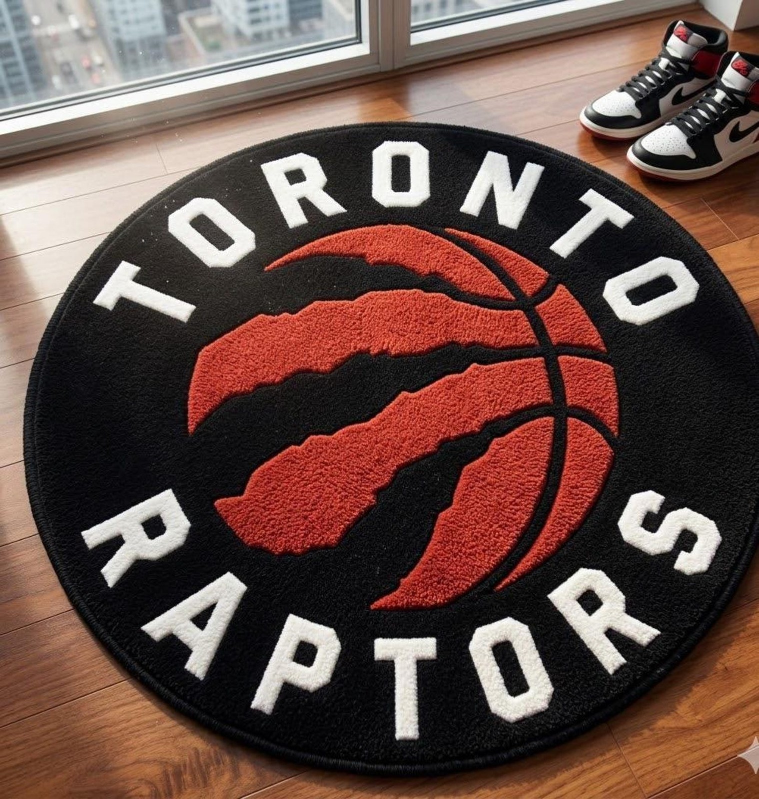 Toronto Raptors Round Area Rug – NBA Team Logo Carpet