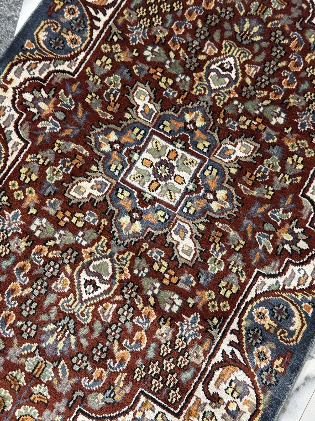 Hand Knotted Art Silk Wool Oriental Rug 2×3 Ft, Vintage Floral Accent Rug