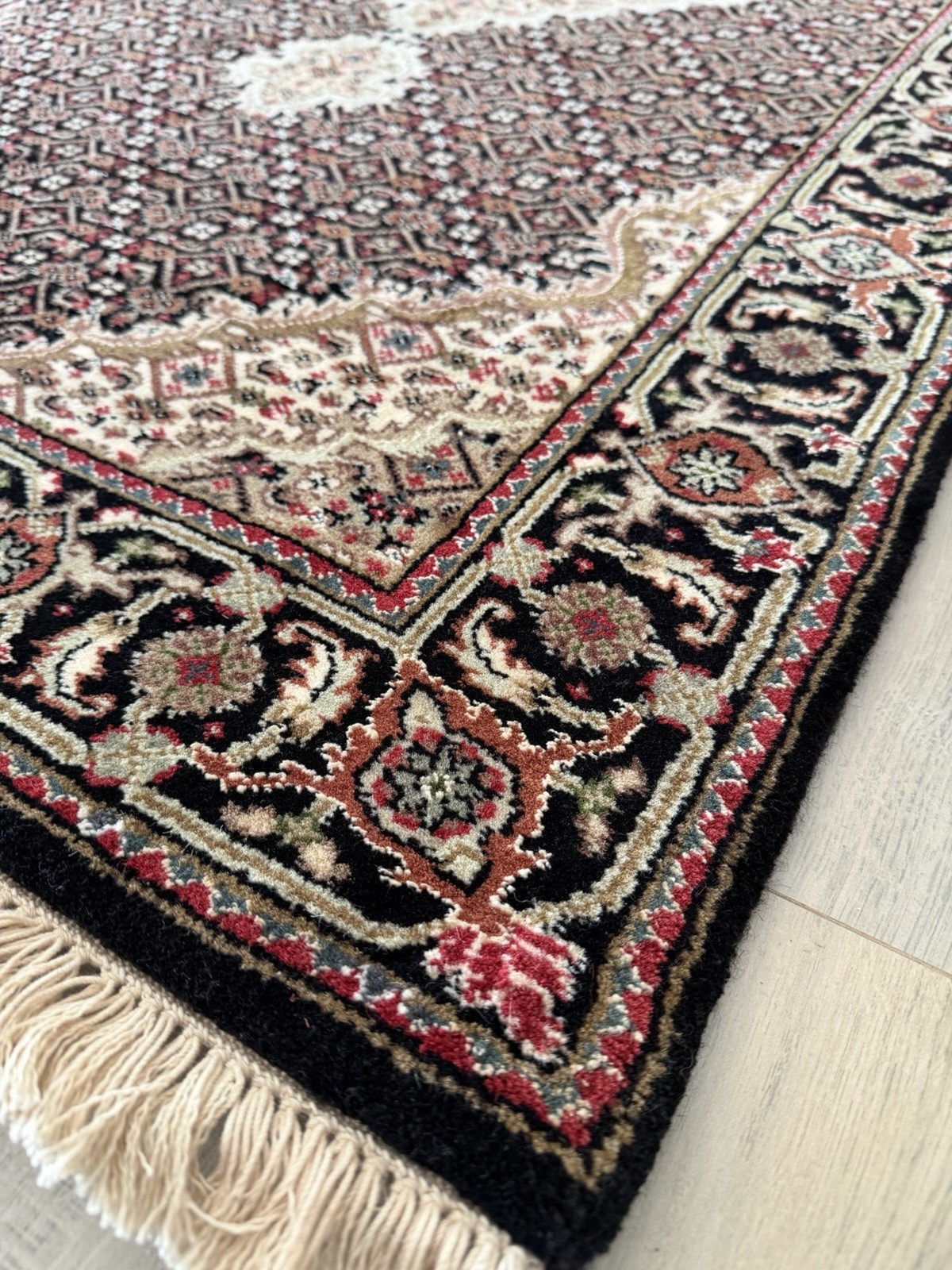 Oriental Mahi Hand Knotted Wool Rug 3×5 ft Black Traditional Bidjar Medallion