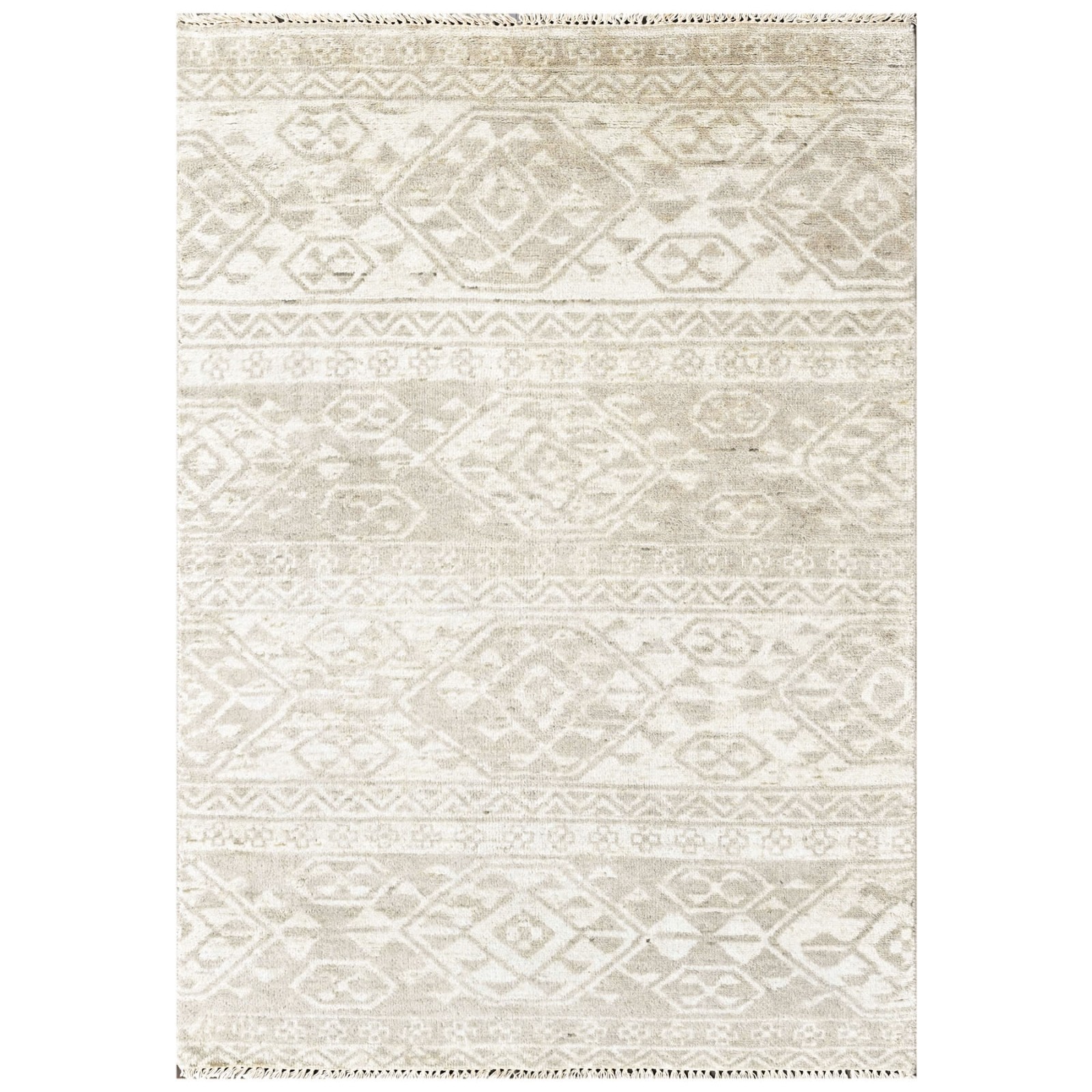 Multi Size Hand Knotted Wool Tone on Tone Gray Oushak Southwestern Rug