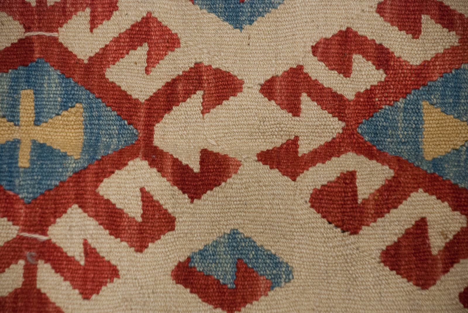 RRA 4×6 (3’8″x5’4″) Turkish Kilim Tribal Red & Blue Rug 34595