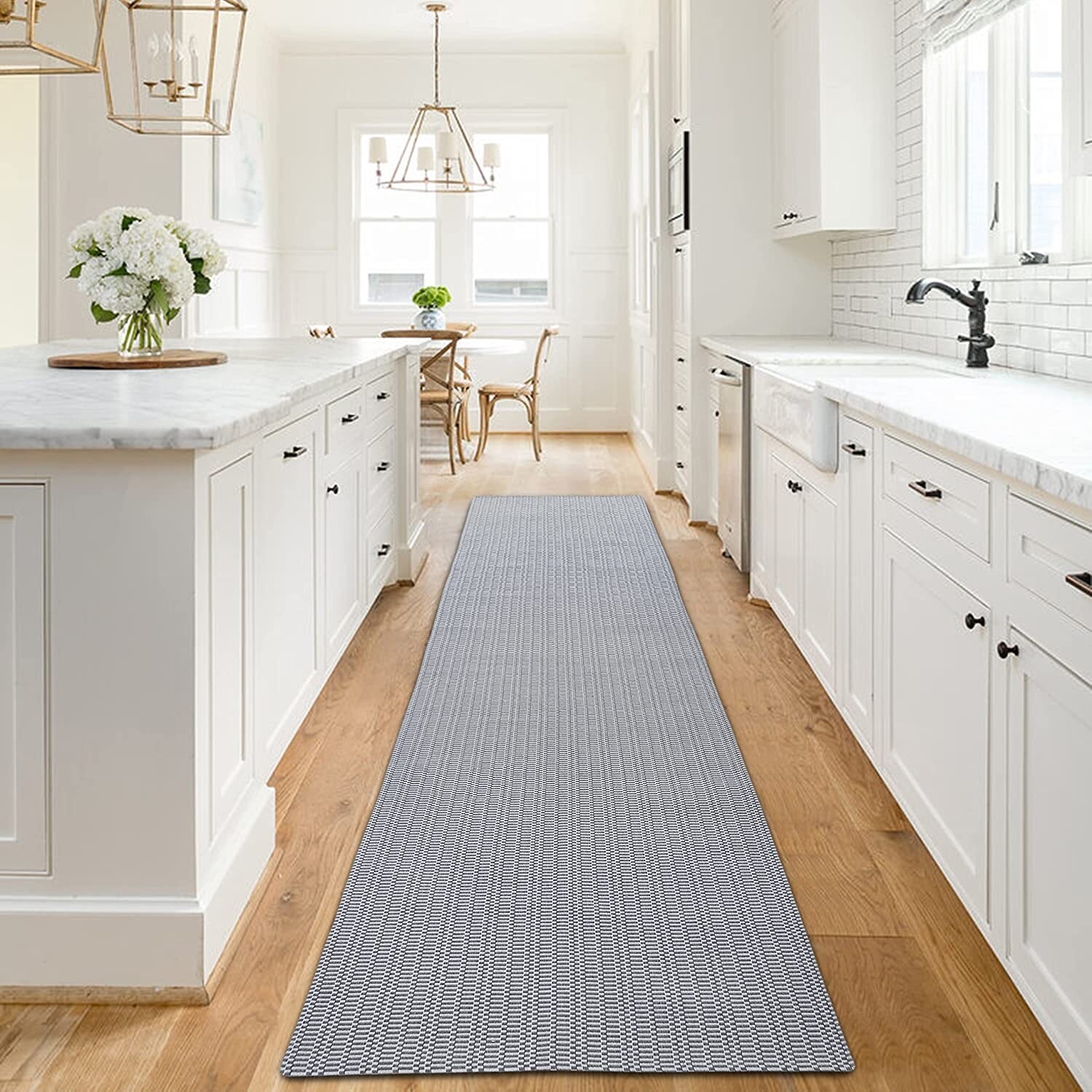 EARTHALL Upgraded Boho Runner Rug 2.5’x10′ Grey Hallway Runner