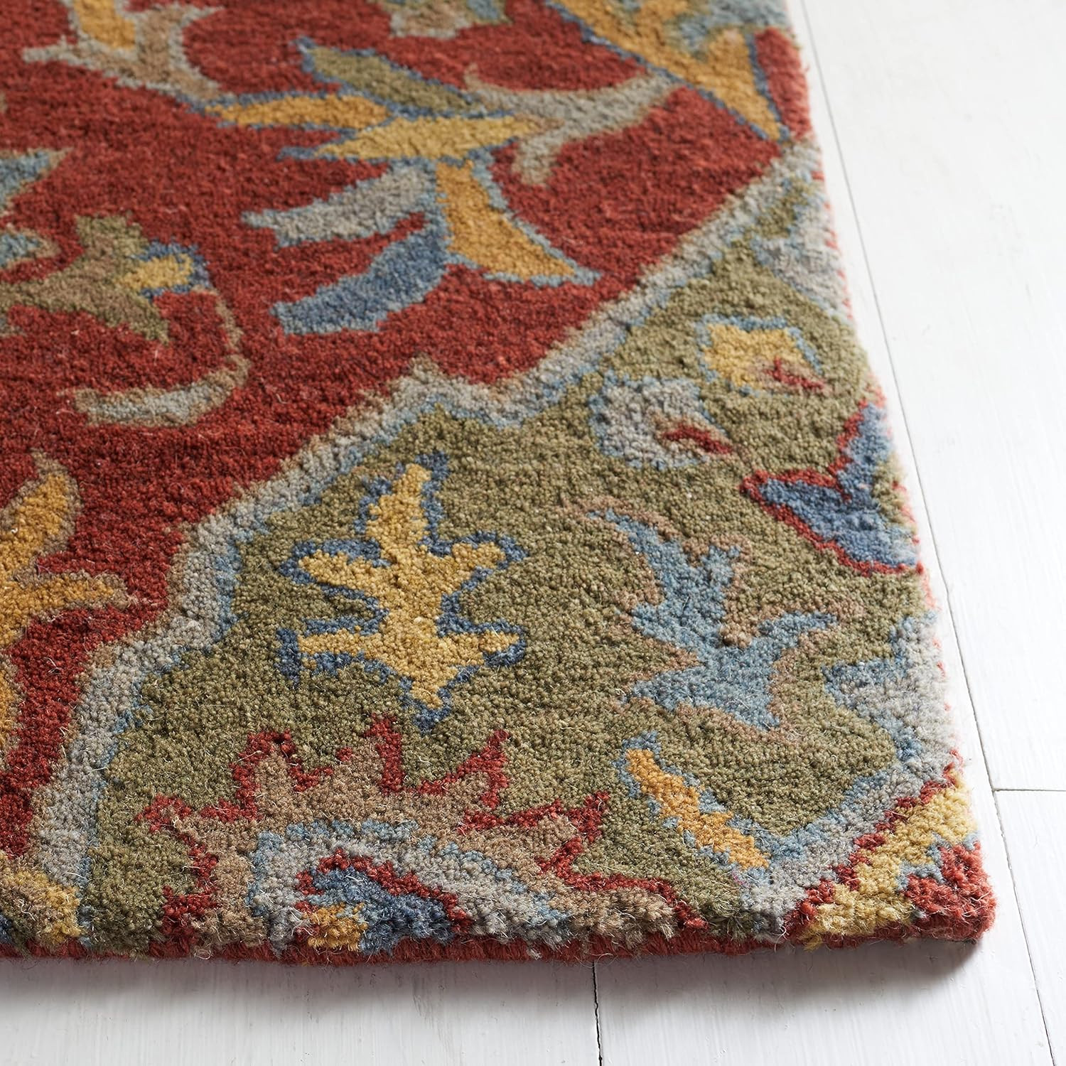 Handmade Heritage Collection 5′ X 8′ Oriental Wool Area Rug – Red & Green