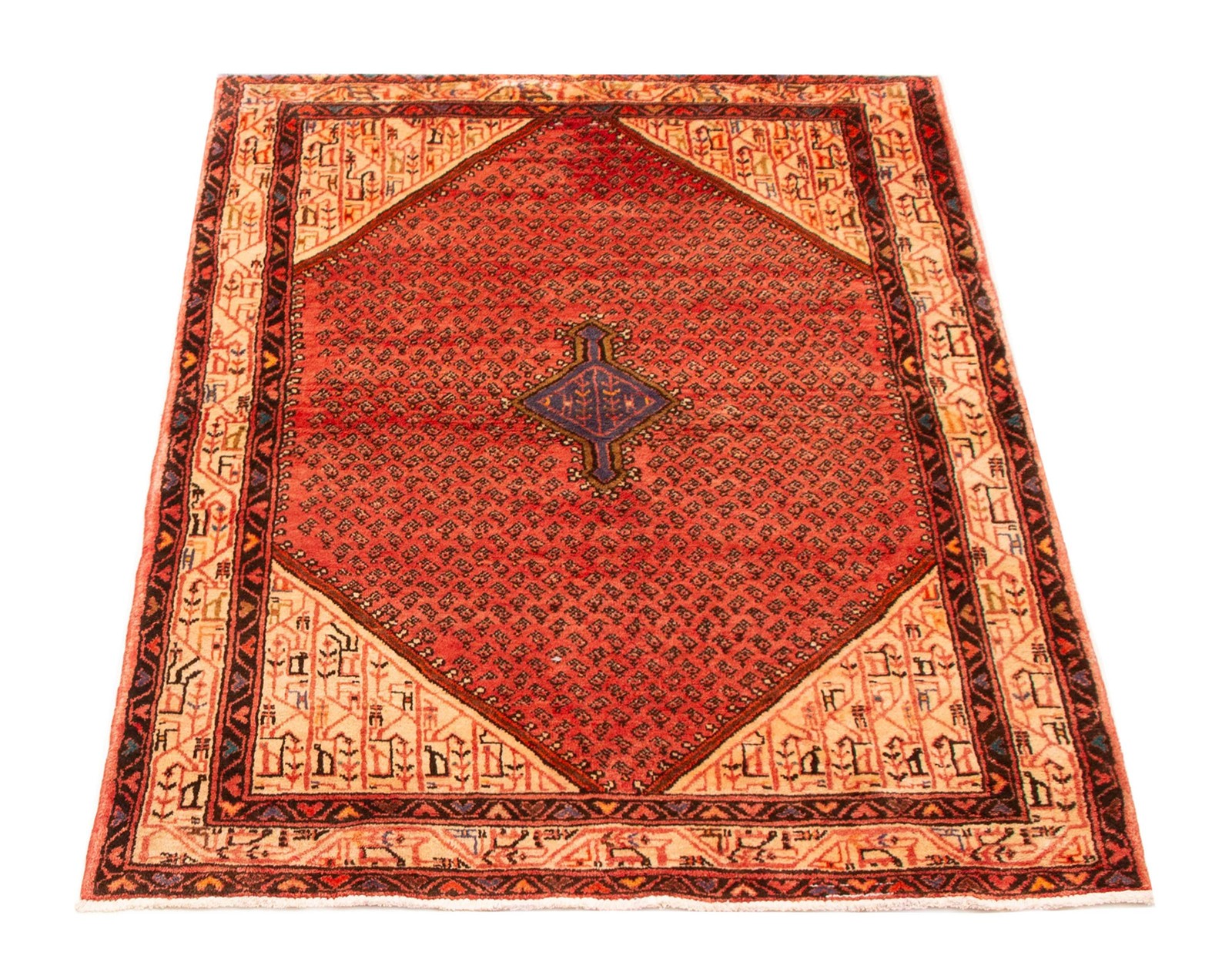 Vintage Hand-Knotted Area Rug 4’4″ x 6’8″ Traditional Oriental Wool Carpet