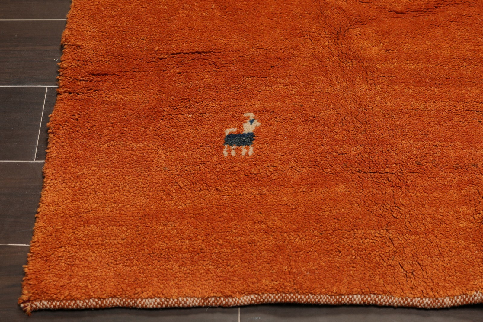 5’3″ x 8’6″ Hand Knotted 100% Wool Gabbeh Oriental Area Rug Burnt Orange