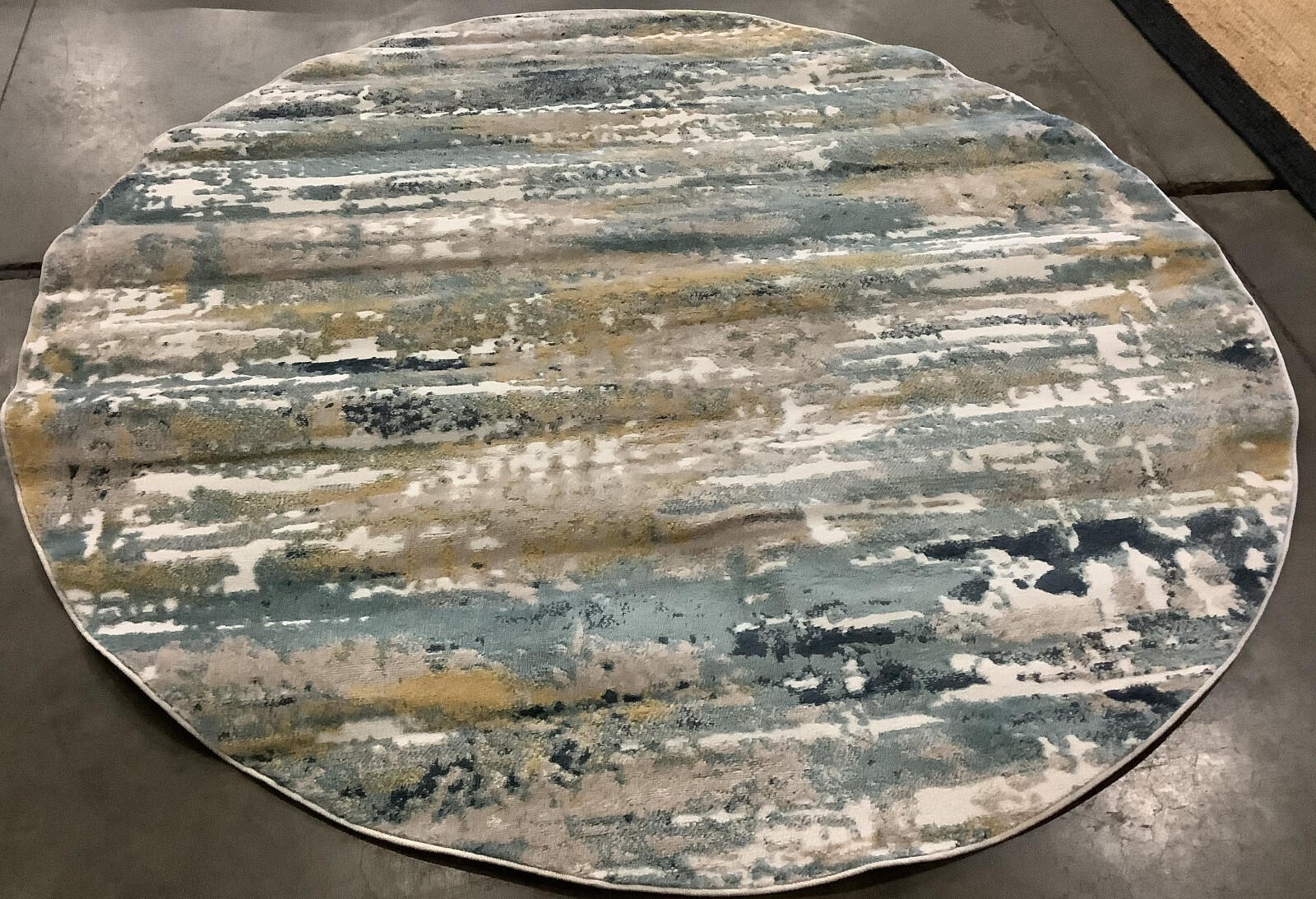 TEAL / GOLD 6′-7″ x 6′-7″ Flaw in Rug, Reduced Price 1172671322 SKY548J-7R