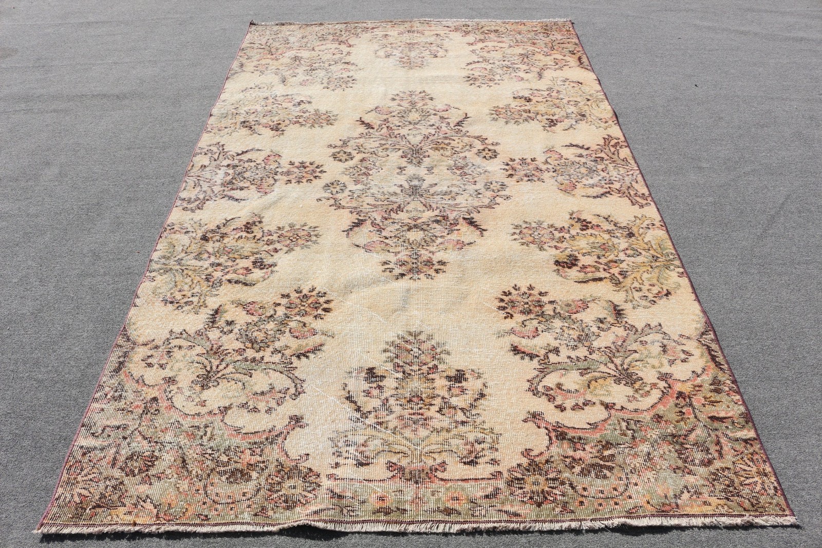 Turkish Rug, Large 5,4×8,9 ft Vintage Rug, Brown Red Oriental Wool Rug