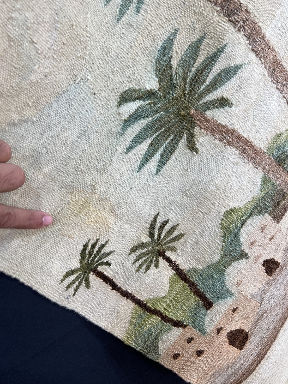 Vintage Tunisian Hand Woven Wool Rug Native Tribal Tapestry S108