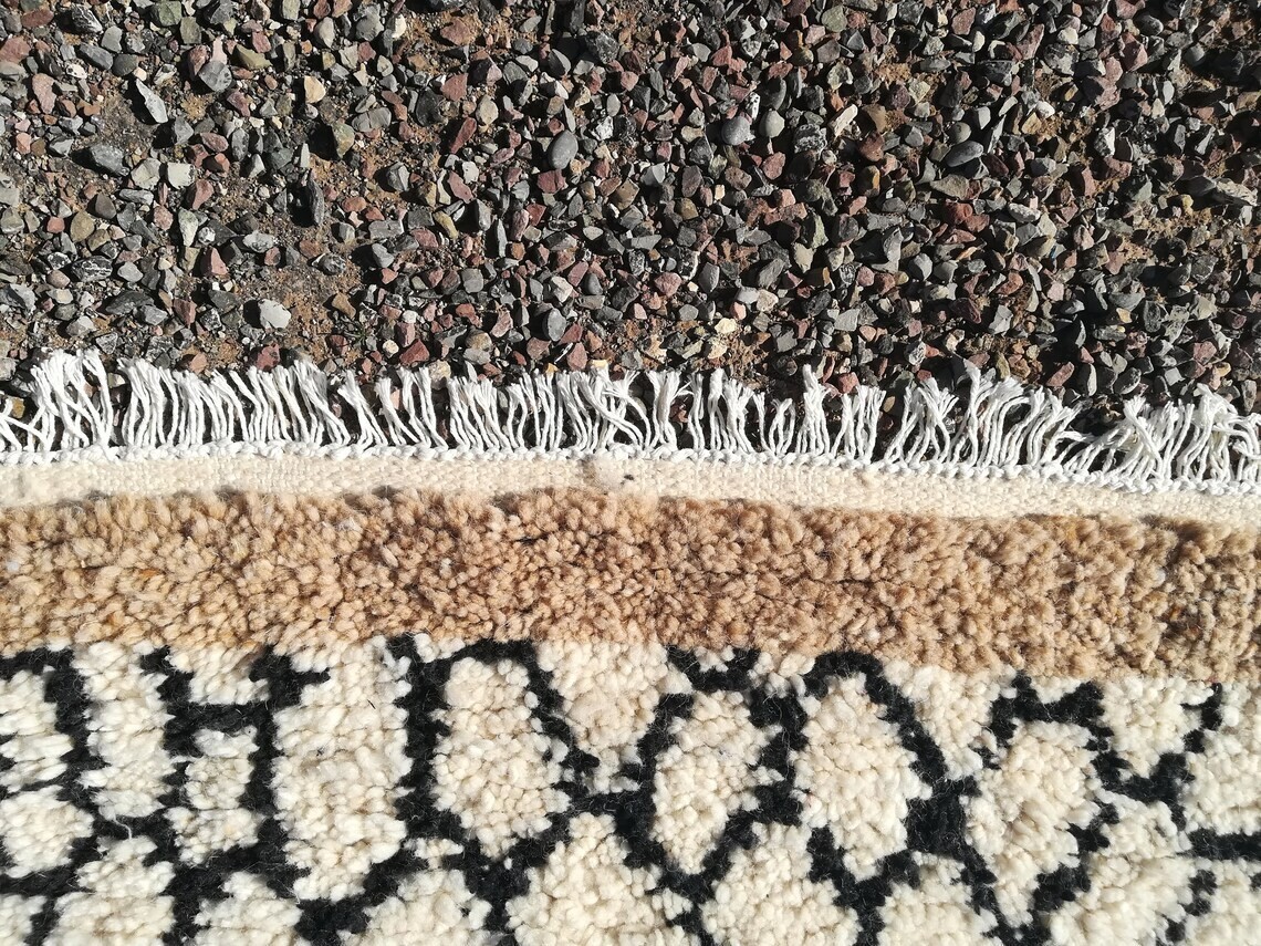 Moroccan rug, beni ourain rug, berber rug, Bee design rug, handmade rug 8×10|