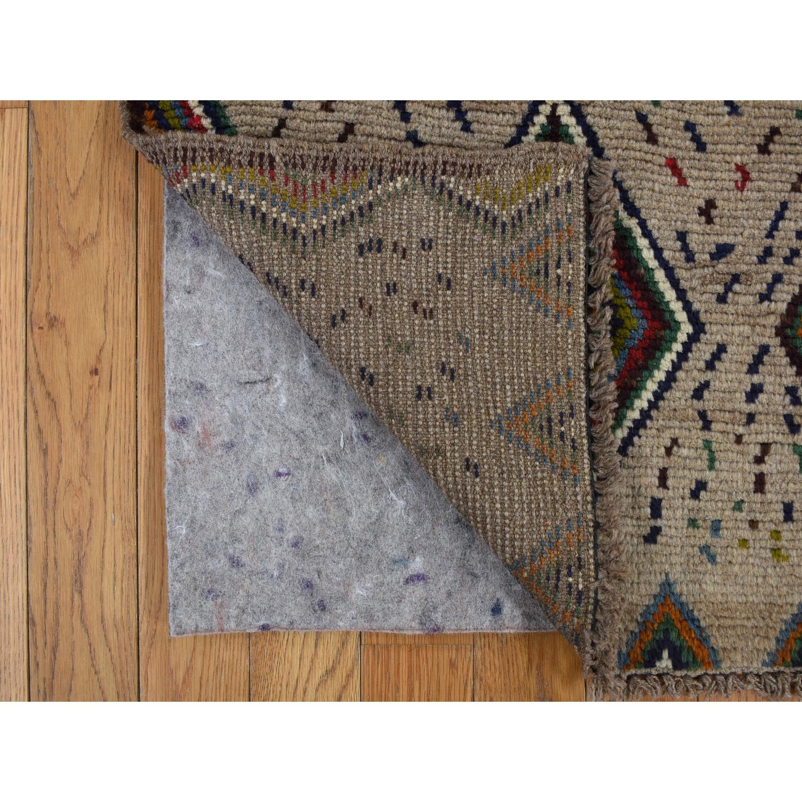 3’10” x 5’8″ Brown Afghan Balooch Geometric Design Hand Knotted Wool Rug R78141