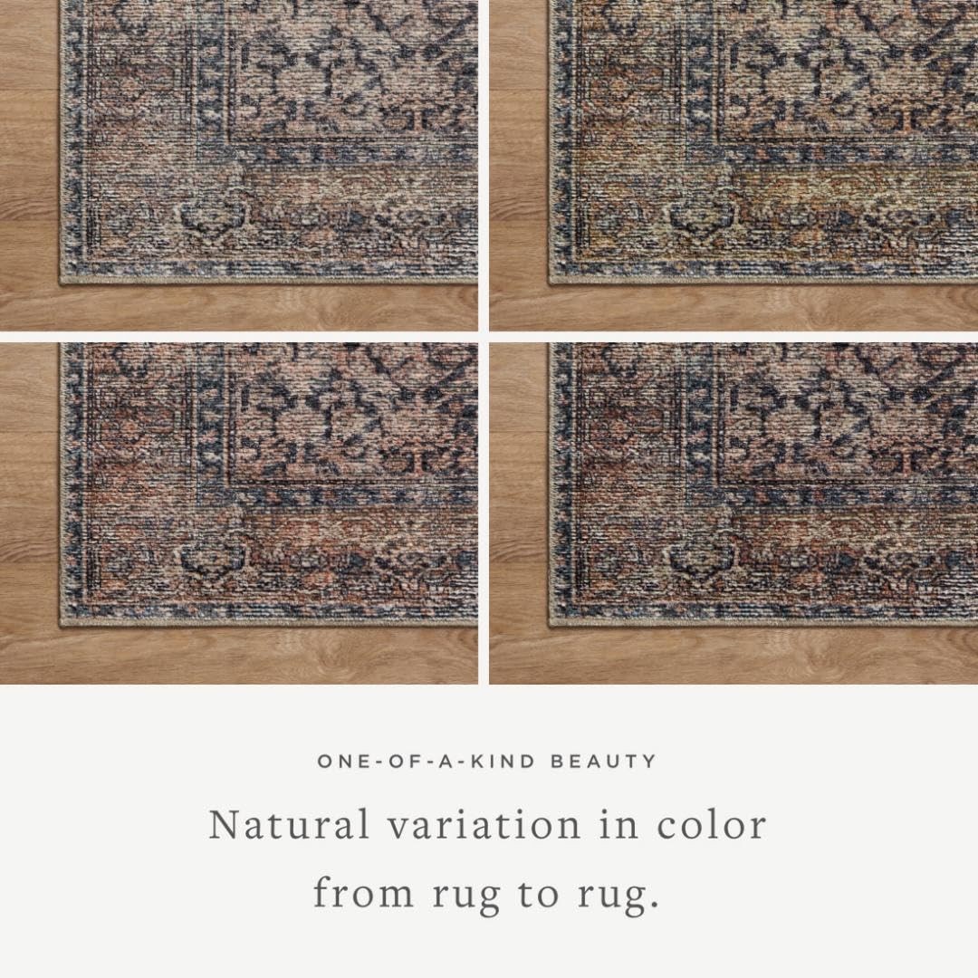 Billie Collection 96X76 Salmon Area Rug Vintage Design For Living Room And More