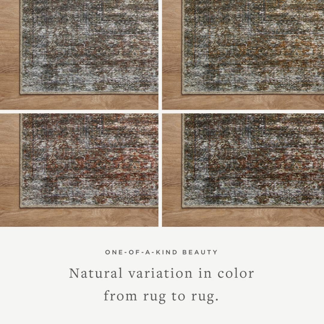 Amber Lewis Billie Tobacco & Rust 6′ x 9′ Distressed Area Rug
