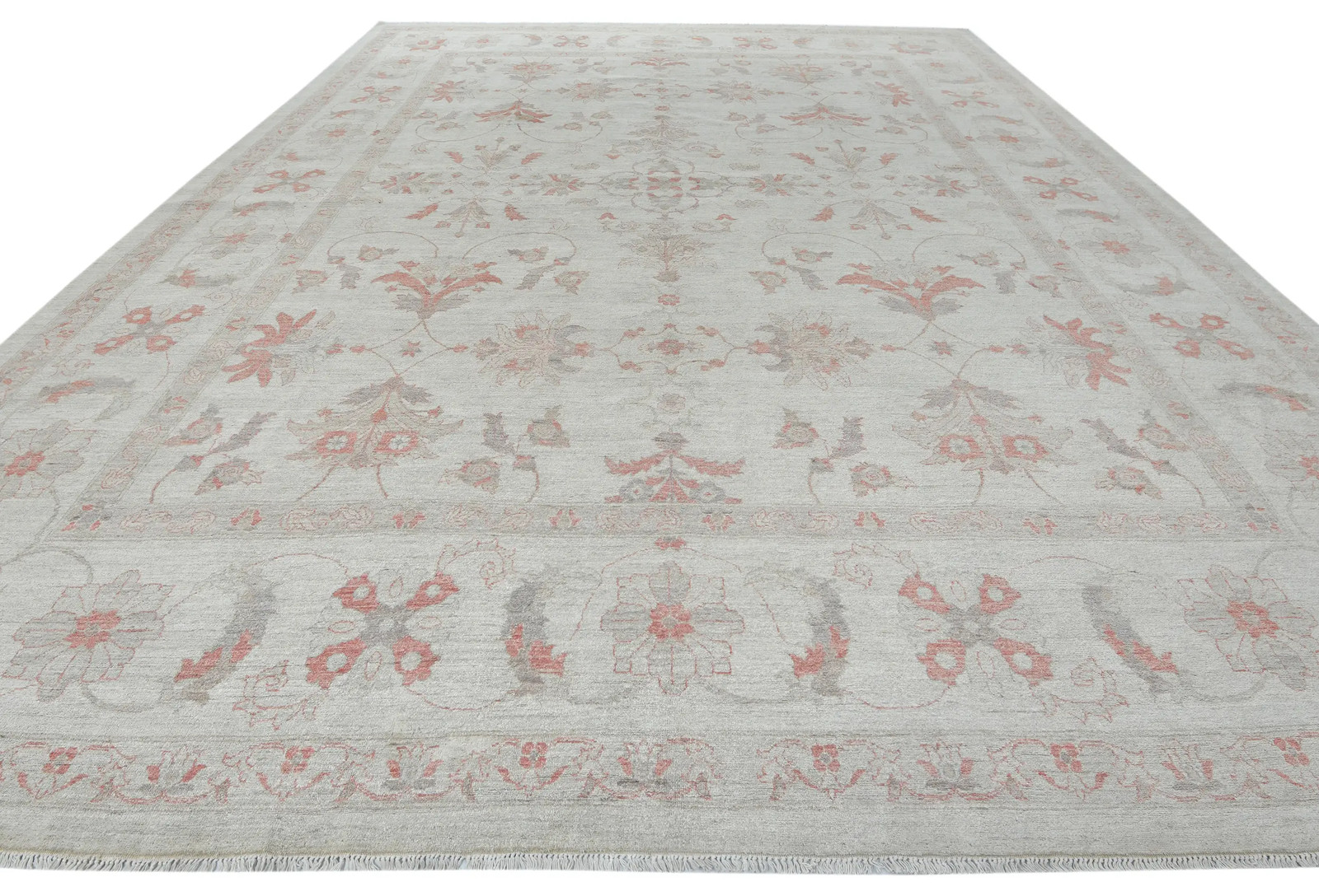 Oversized Muted Floral Oushak Peshawar Oriental Rug Living Room Carpet 12X16 ft