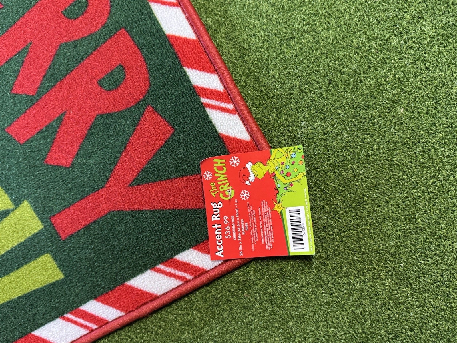 The Grinch Merry Grinchmas Accent Rug 26.5″ X 38″ New Grinch Door Mat Christmas