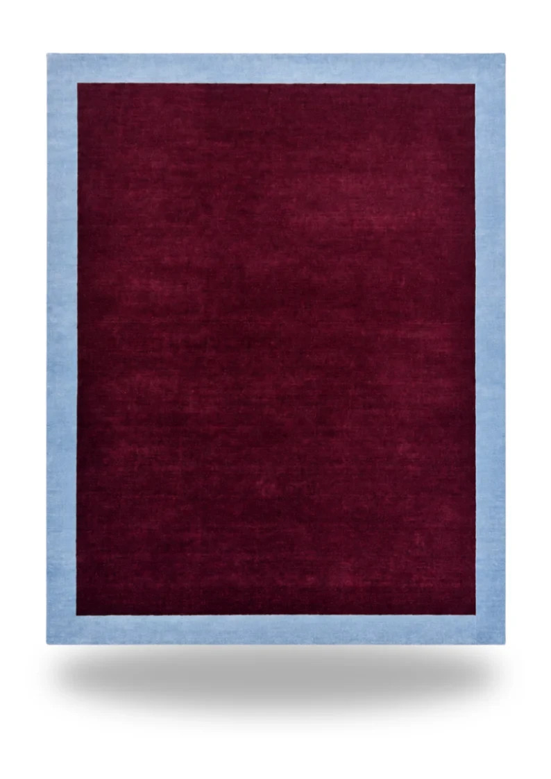 Maroon & Blue Border Rug for perfect living room