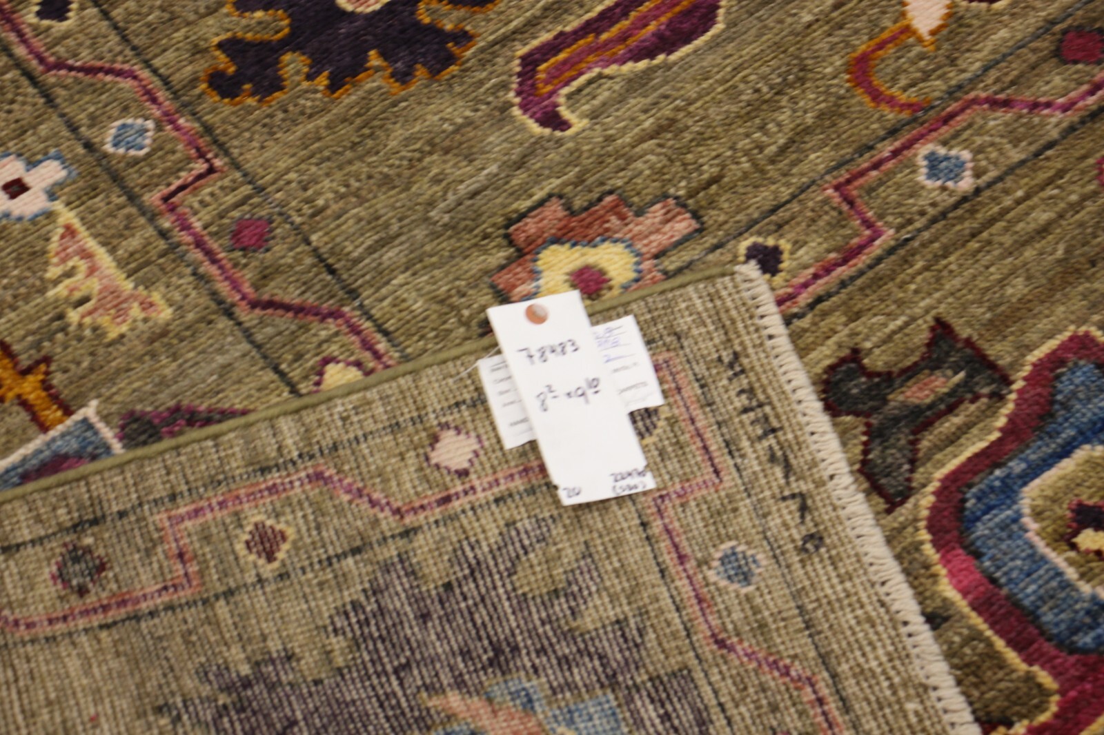 Hand-Knotted Traditional Peshawar Chobi Oushak Rug | 8″2′ x 9’10” | 100% Wool