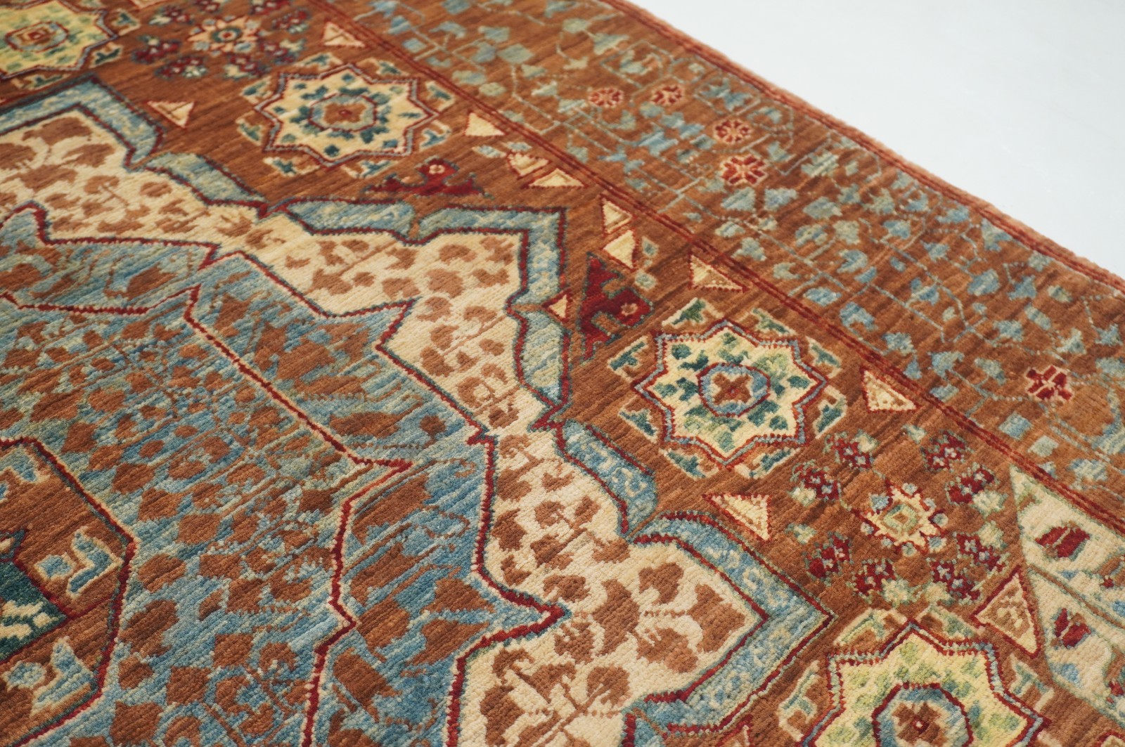 3×5 ft Brown Mamluk Afghan Hand Knotted Wool Medallion Area Rug