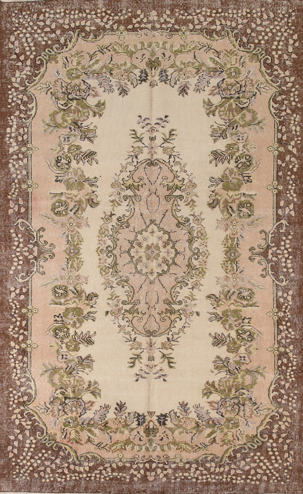 Vintage Handmade Floral Sparta Turkish Area Rug 6×10 Hand-knotted Wool Carpet