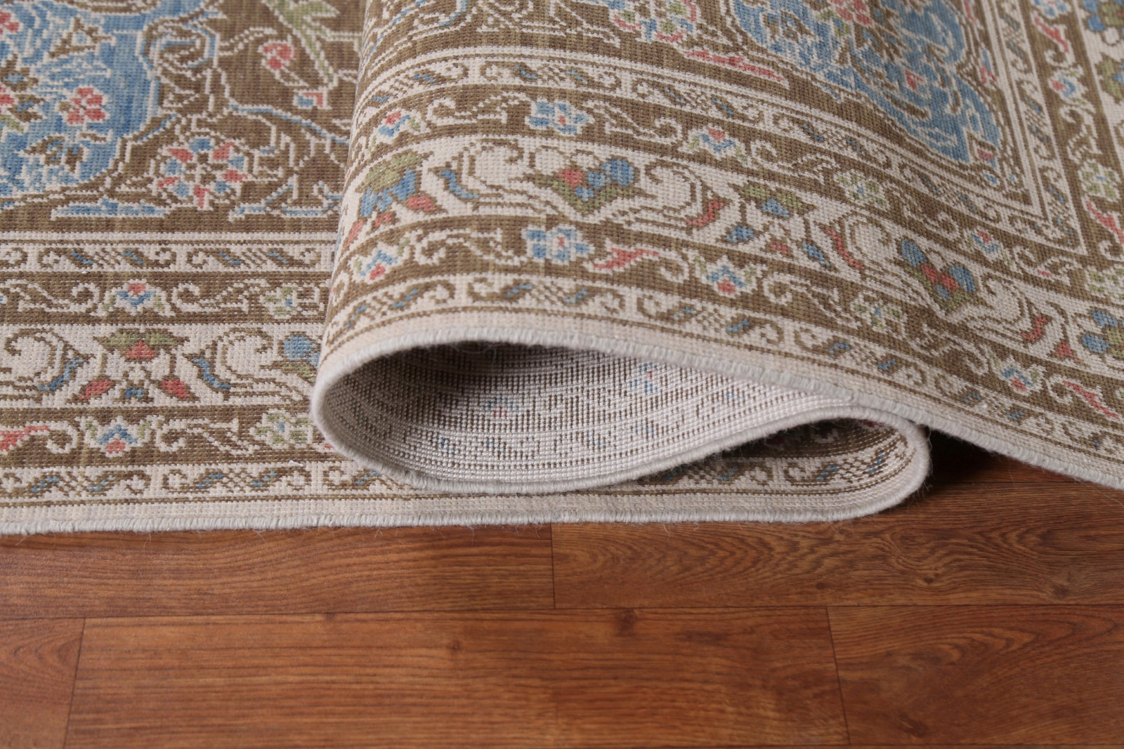 Brown/ Light Blue Wool Oushak Oriental Area Rug Turkish Hand-made Carpet 5×7