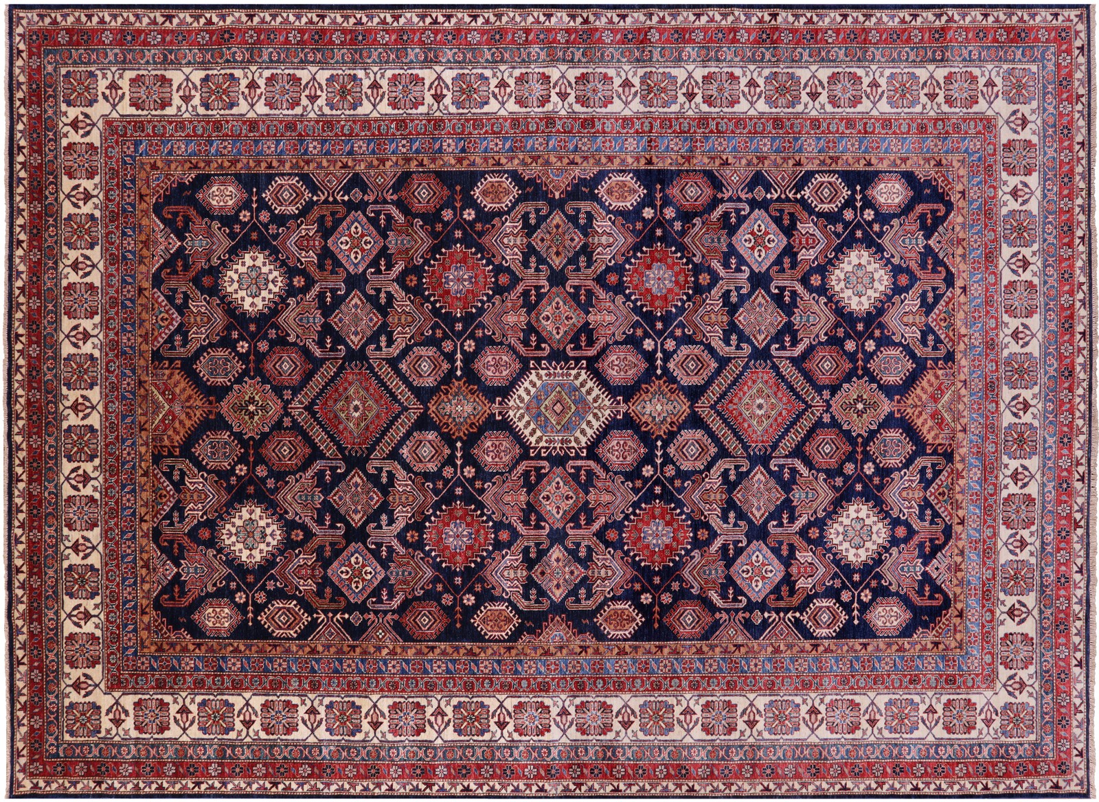 10′ 0″ X 13′ 10″ Super Kazak Hand-Knotted Wool Rug – Q18233