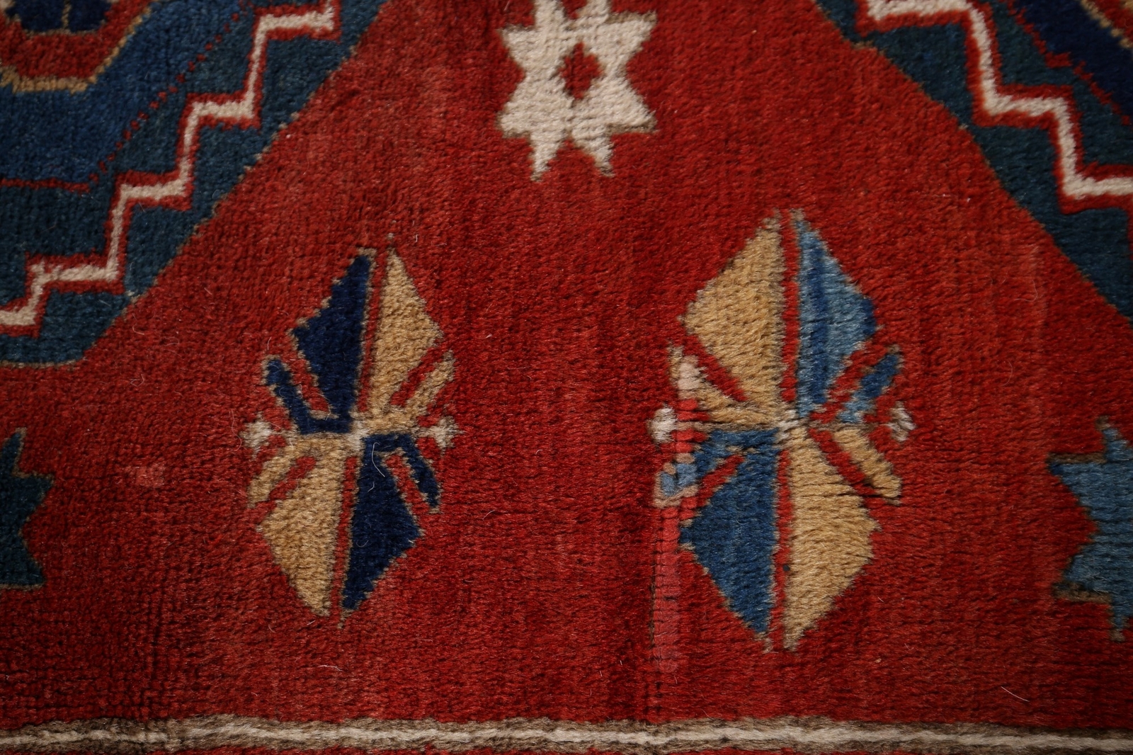 Antique Wool Russian Kazak Vegetable Dye Hand-knotted Carpet Area Rug 5×8