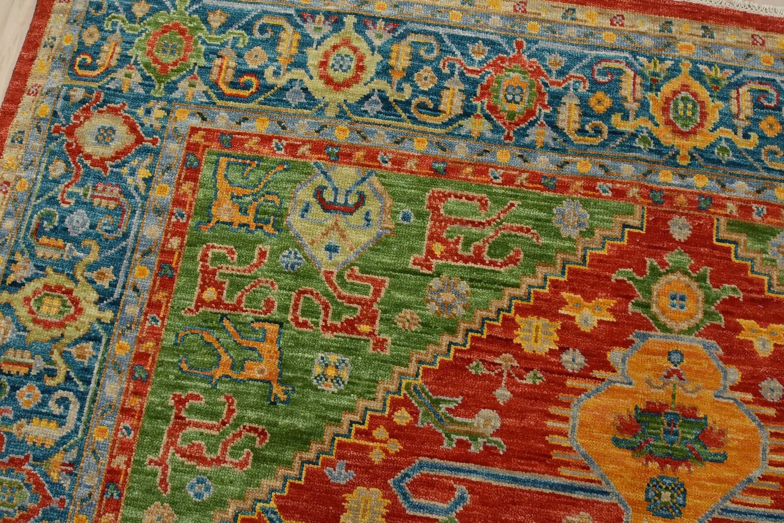 Anatolia Rug 8’11” x 11’10” Red Wool Tribal Hand-Knotted Oriental Carpet
