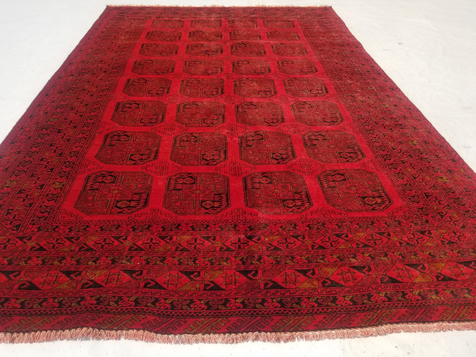 Vintage Traditional Handmade Afghan Akhche Tribal Wool Rug 9.1×5.1ft