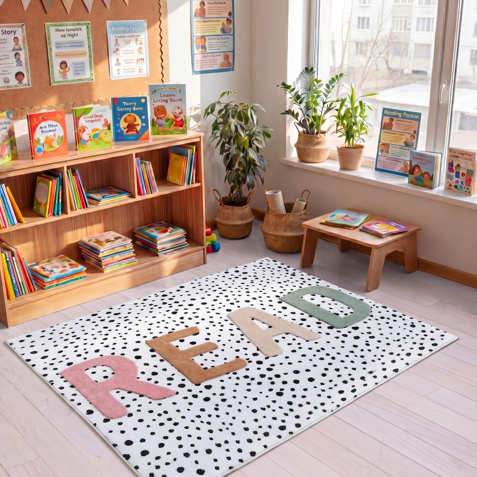 Dunzy Boho Classroom Read Rug 47×39 Inch Reading Corner Rug Back to School De…