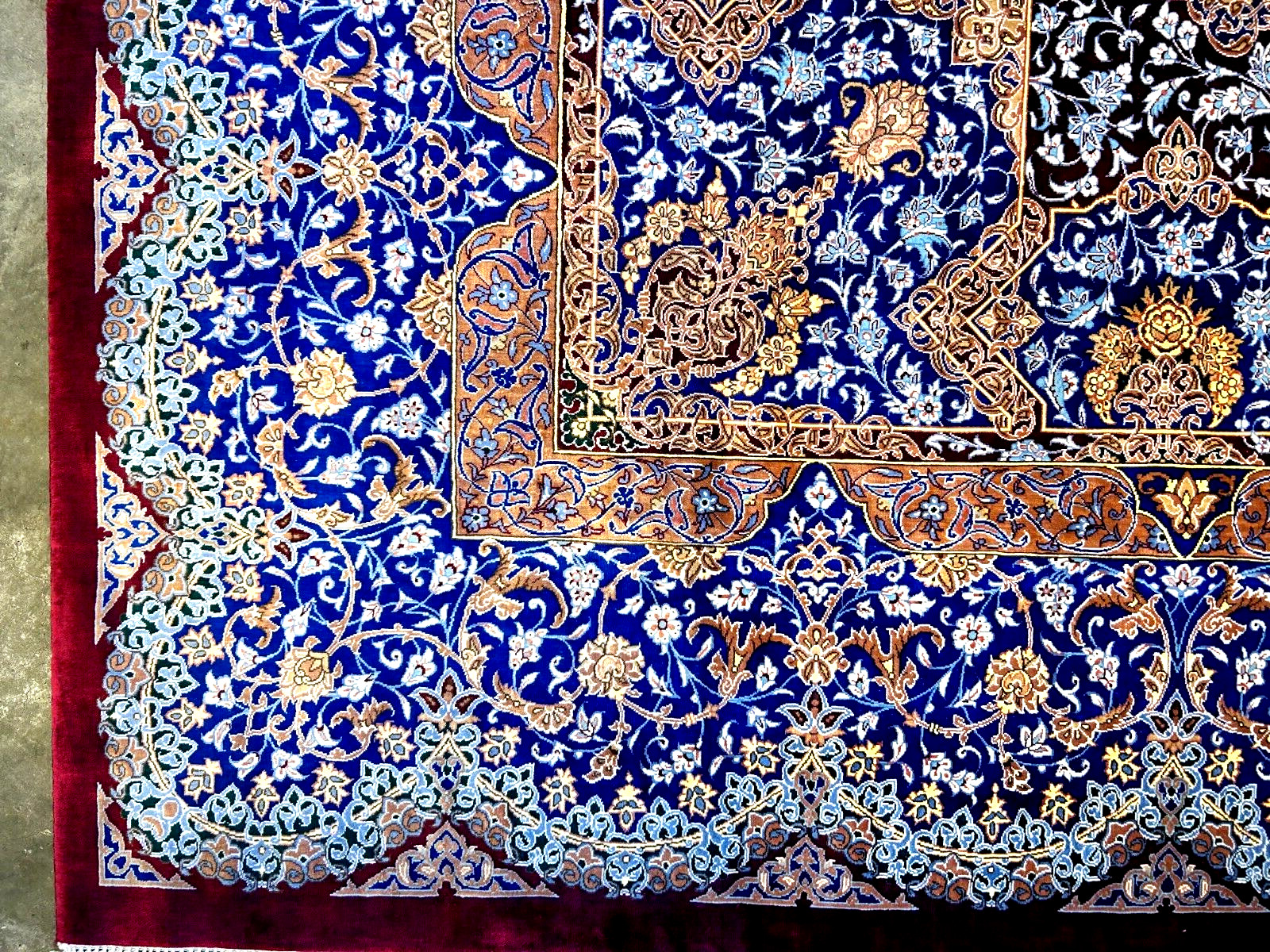 7×10 Luxurious Fine Hand-Knotted 100% Silk Signed Persiane Qume Rug Handmade