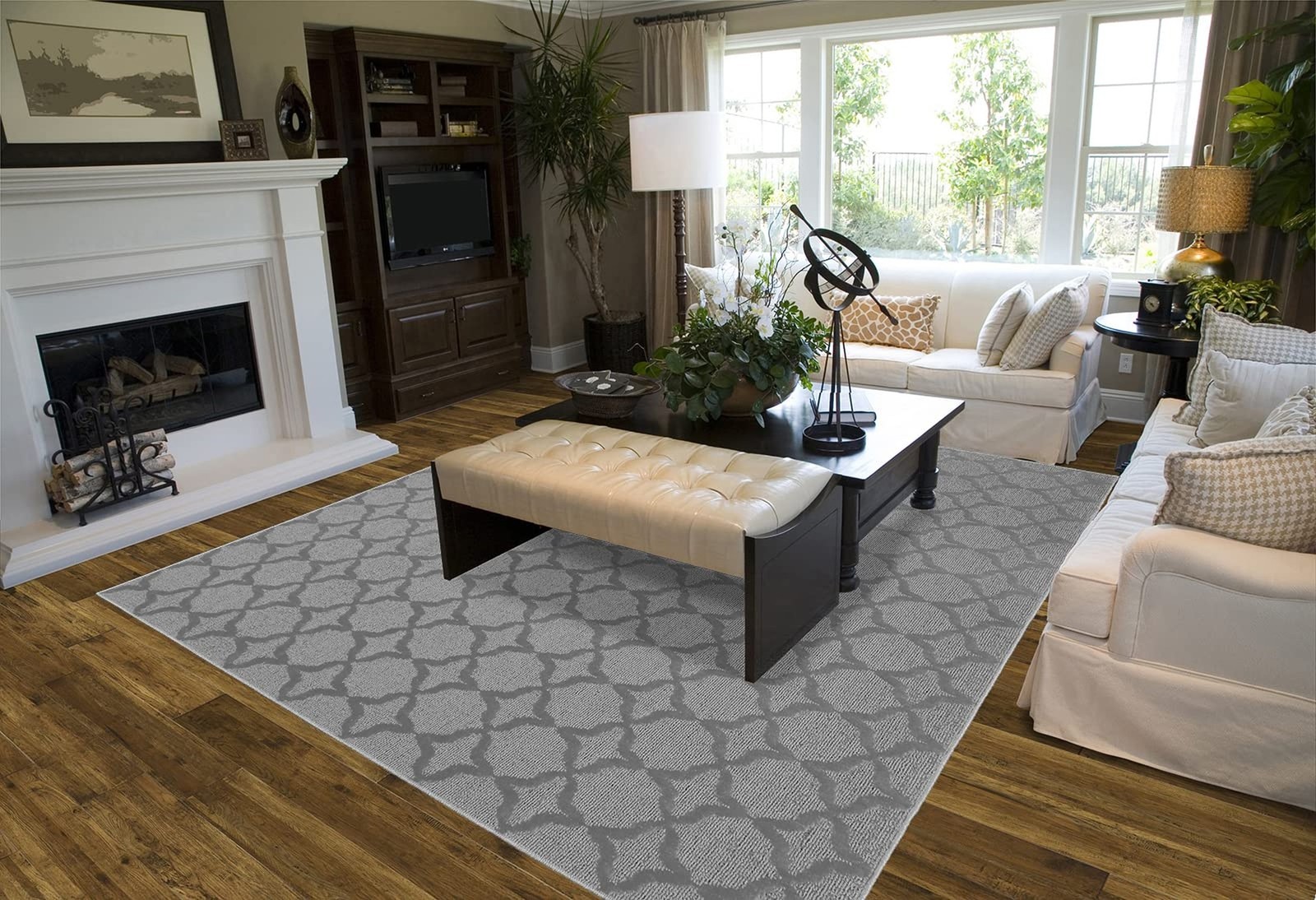 Garland Rug Sparta 5 Ft. x 7 Ft. Area Rug Silver 5-Feet by 7-Feet