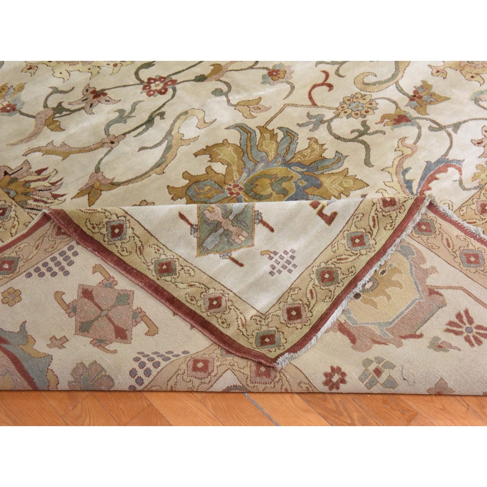 16’7″x27″ Ivory Hand Knotted New Egyptian Sultanabad Wool Mansion Size Rug 78658