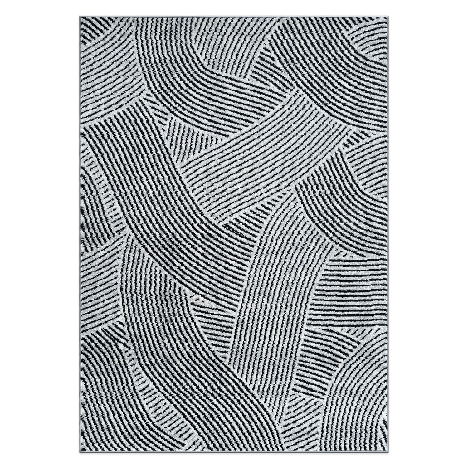 Rugshop Area Rugs for Living Room Bohemian Stripe Waves Rugs Bedroom Carpet 5×7