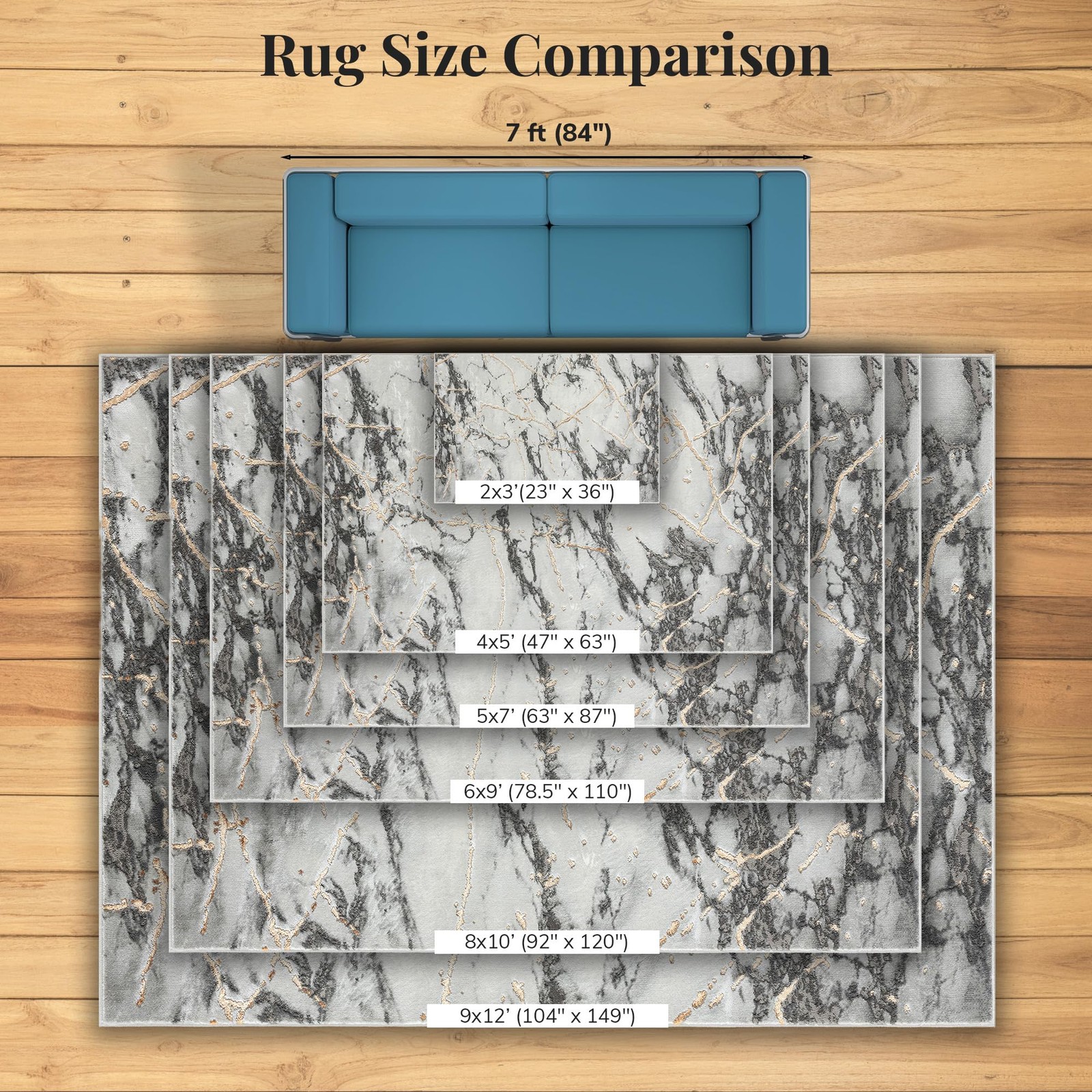 Luxe Weavers Ivory Gold 4X5 Marble Abstract Area Rug 2150 Ivory 4X5