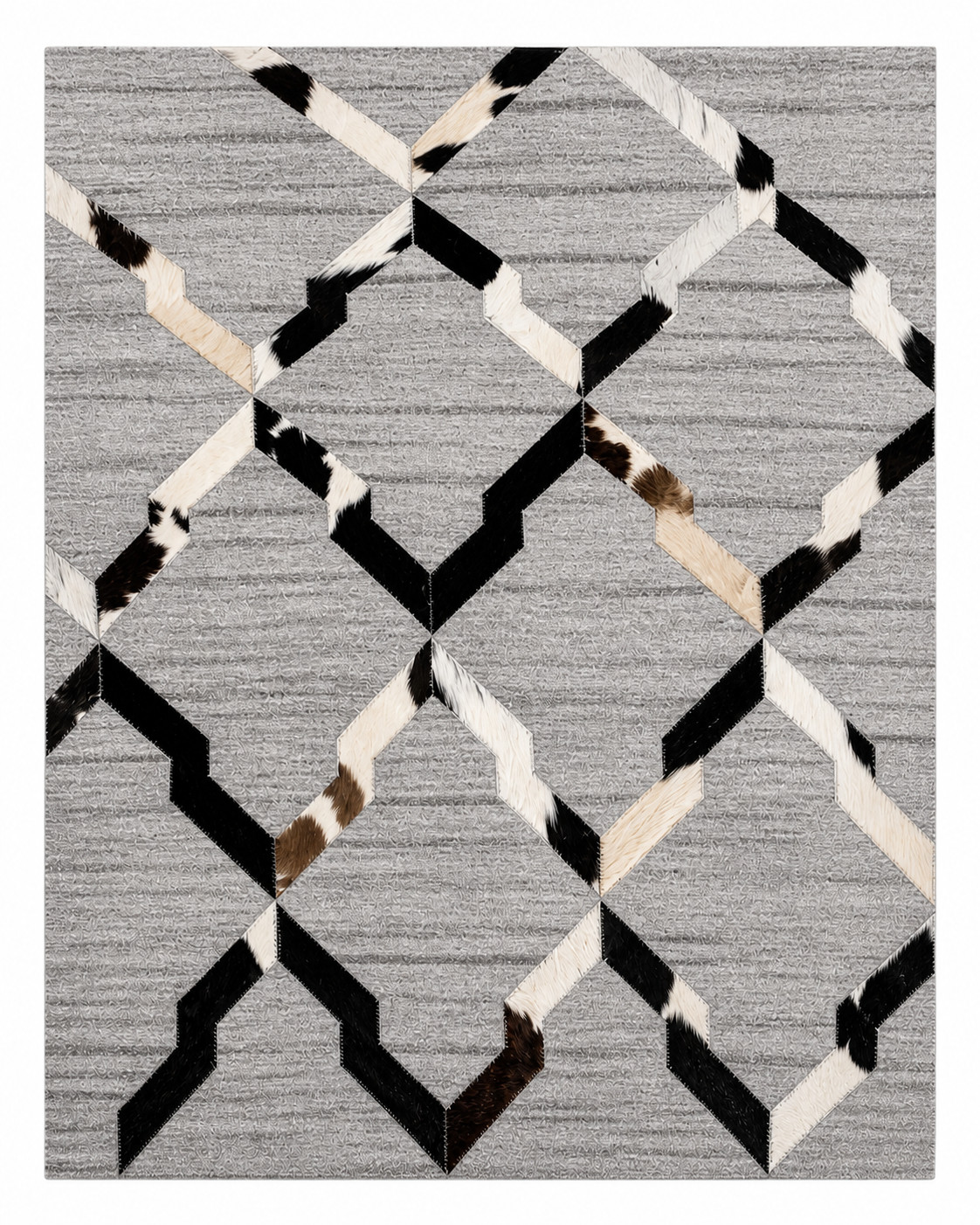Modern Geometric Area Rug Grey Black Cowhide Pattern Carpet Living Room Rug
