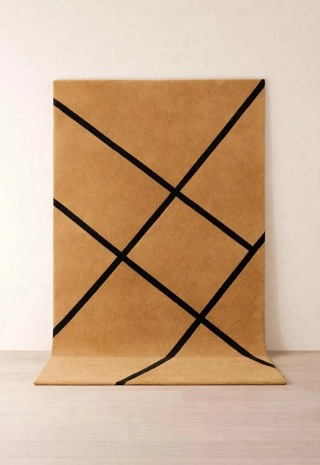 Modern Geometric Wool Area Rug, Hand Tufted Minimalist Rug, Contemporary Carpet.