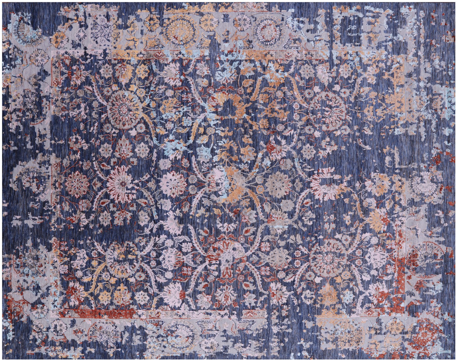 8′ 1″ X 10′ 0″ Modern Hand Knotted Wool & Silk Rug – Q11794