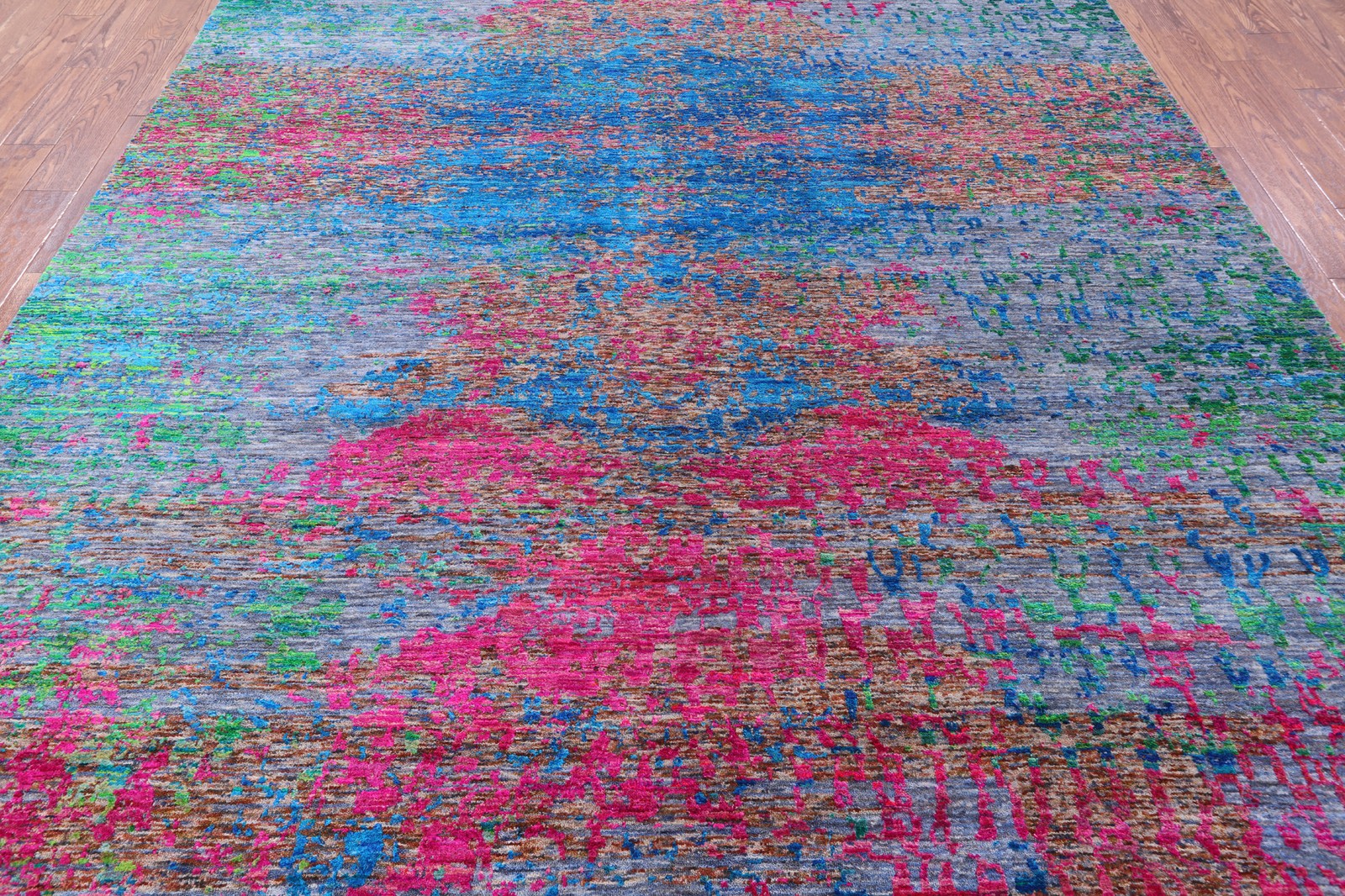 8′ 10″ X 11′ 11″ Hand Knotted Abstract Wool & Silk Rug – Q13485