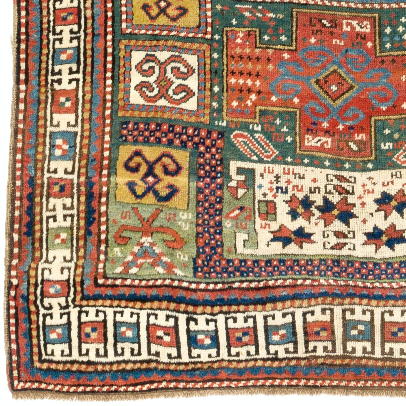 4.2×8.6 Ft Antique Caucasian Karatchoph Kazak Rug, circa 1875