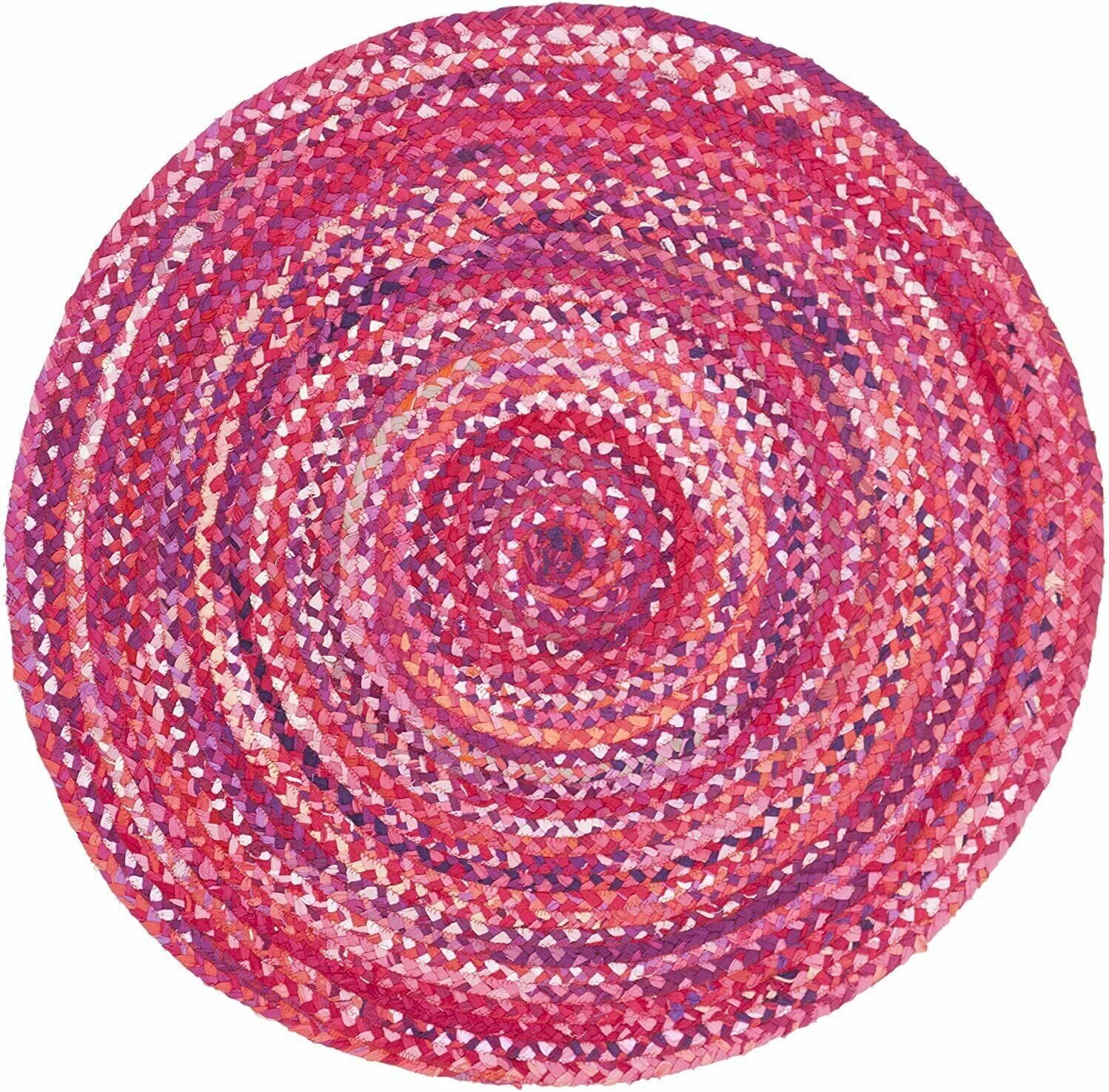 Rug Round Cotton Design 100% Handmade Carpet Reversible Rug living room area rug