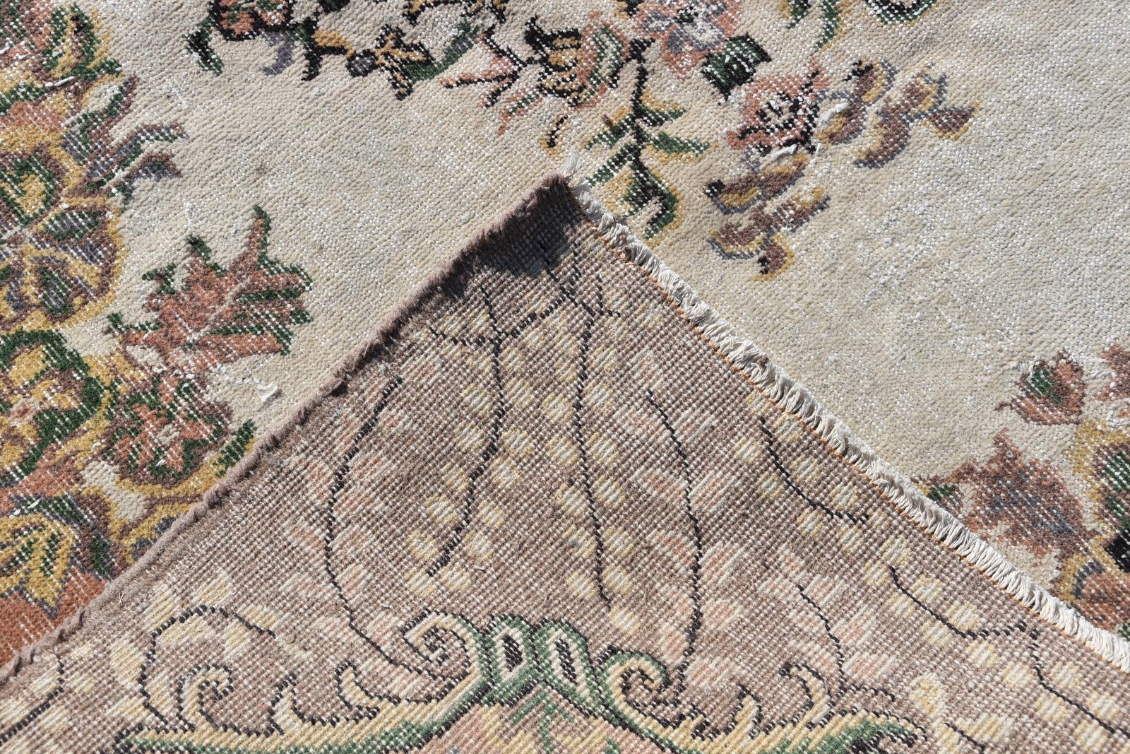 Turkish Vintage Rug, 5,4×8,8 ft Large Rug, Brown Pink Oriental Rug