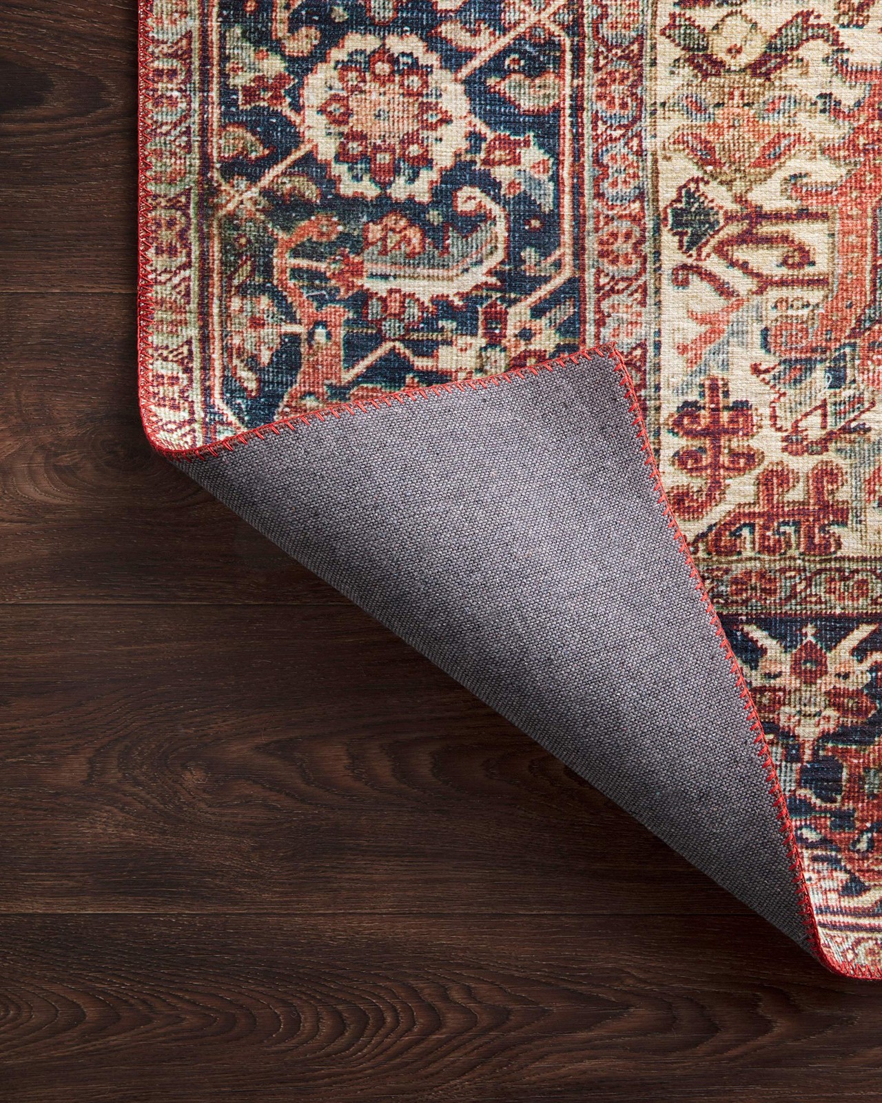 Layla Collection LAY-08 Red/Navy 7′-6″ x 9′-6″ .13″ Thick Area Rug, Soft, Dur…