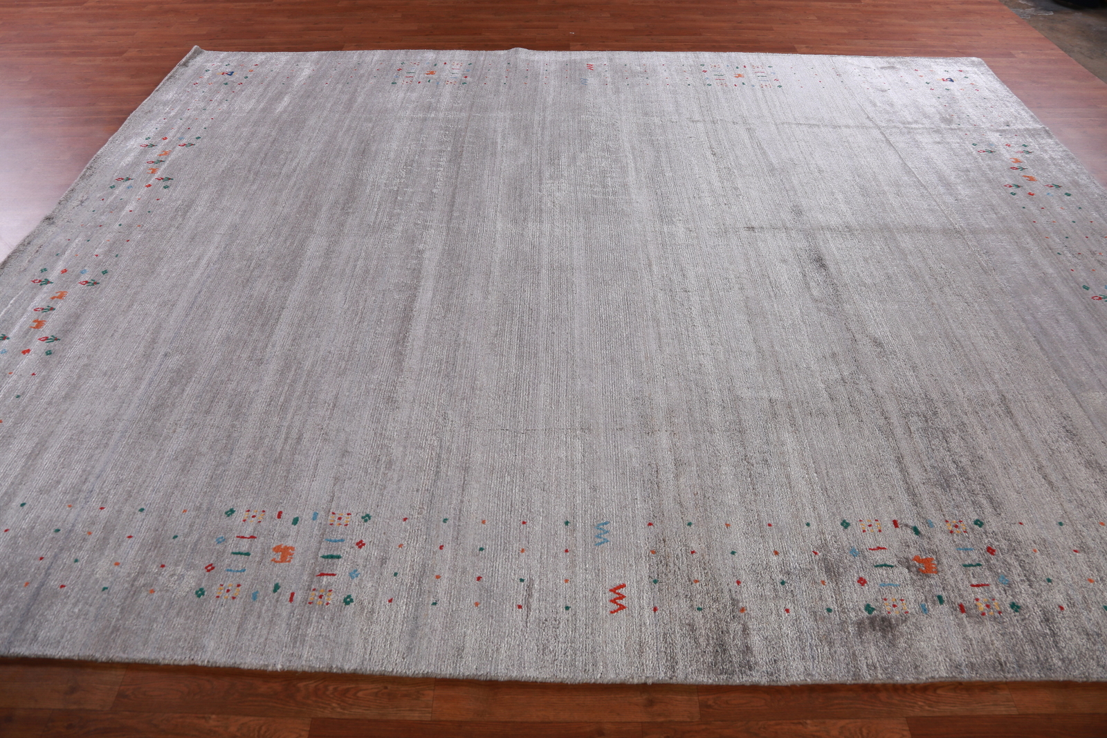 One-of-a-kind Tribal Gabbeh Rug Hand-knotted Wool 9×11 ft