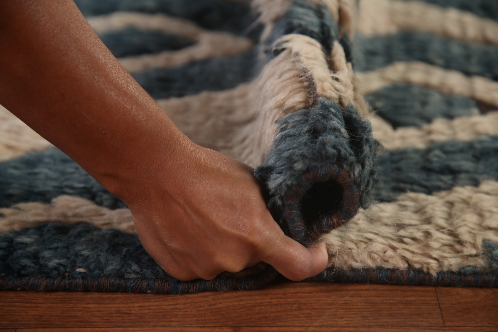 Statement Luxury Geometric Hand-Knotted Moroccan Indian Rug Modern Decor 9×11 ft