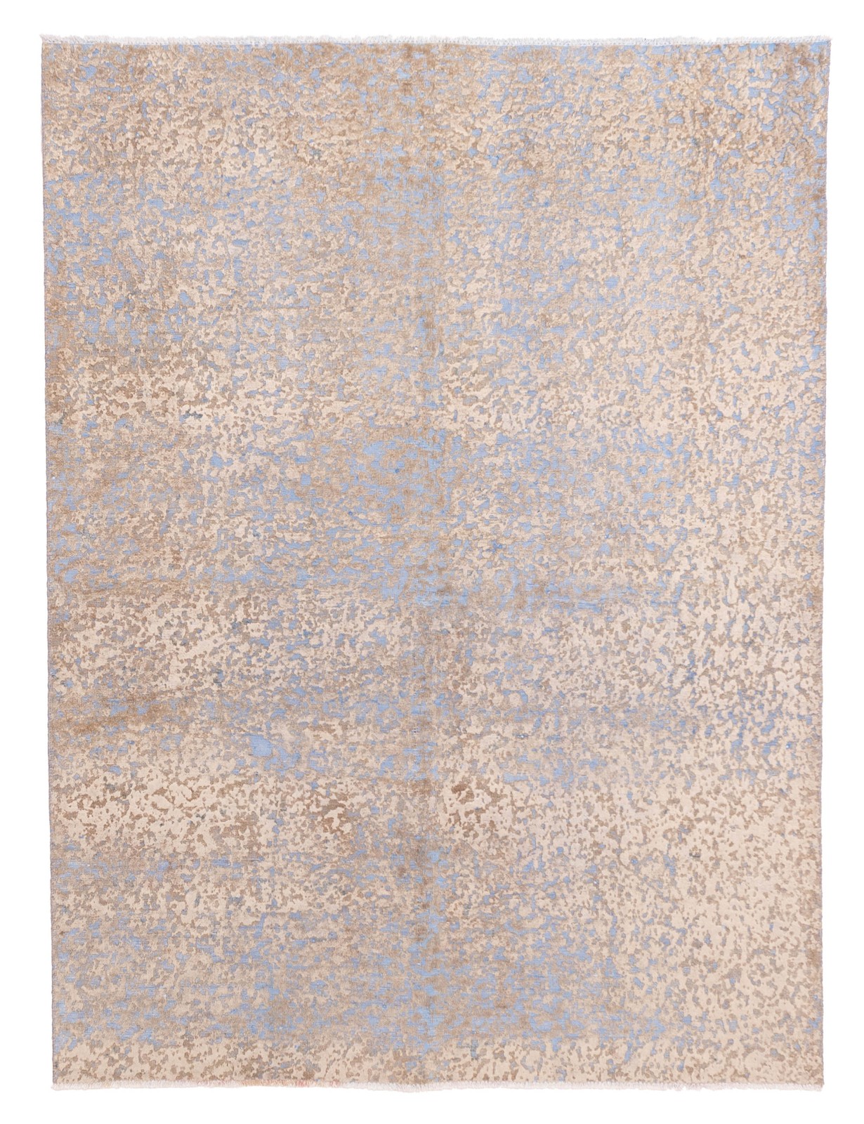 Traditional Beige, Light Blue Hand-knotted Area Rug 4’9″ x 6’4″ Oriental Carpet