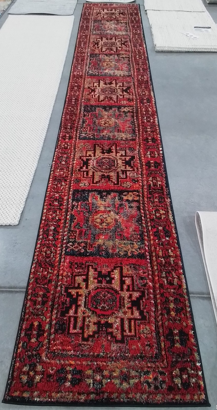 RED/MULTI 2′-3″ x 14′-0″ Pulled Thread Rug, Reduced Price 1172808720 VTH213A-214