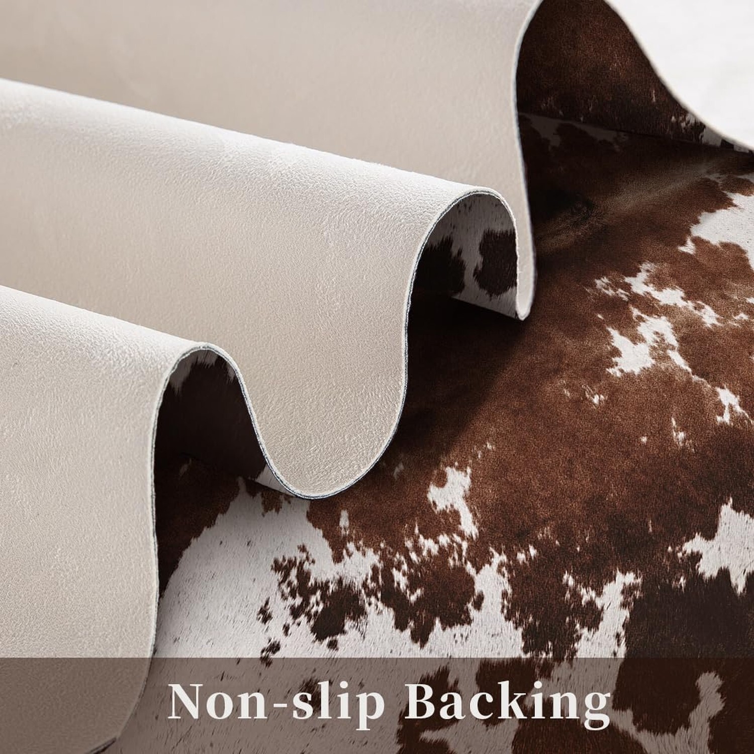 Faux Cowhide Cow Print Rug: 4.6 x 5.2 Feet Cow Hide Animal Print Area Carpet …