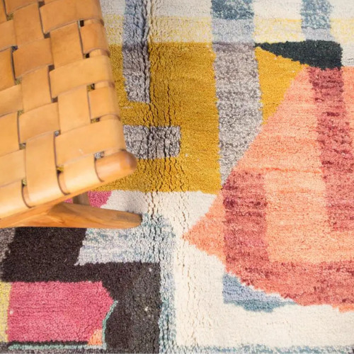 Custom Hand-Knotted Moroccan Rug, Moroccan Wool Rug, Beber Beni Ourain Wool Rug