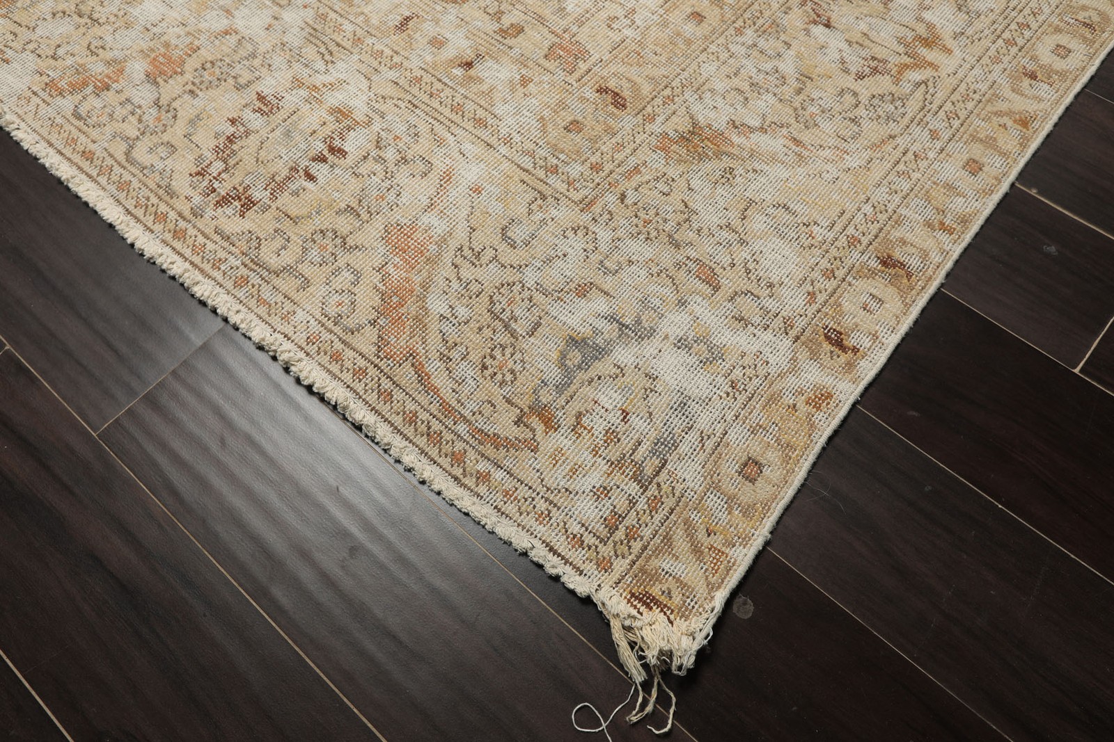 9’4”x12 Hand Knotted Wool Beige Turkish Oushak Flatpile Transitional Rug