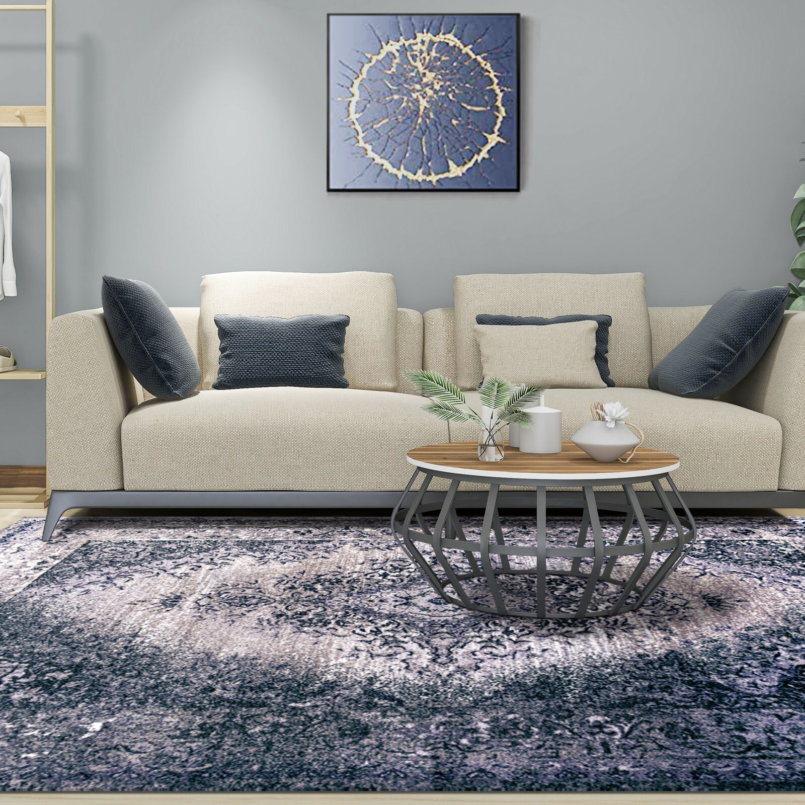 Eldwin Traditional Oriental Anti Static Stain Resistant Large Indoor Area Rug